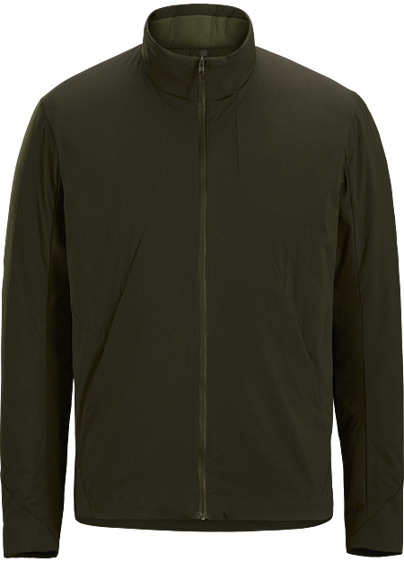Insulated quick-dry jacket provides lightweight warmth and weather resistance.