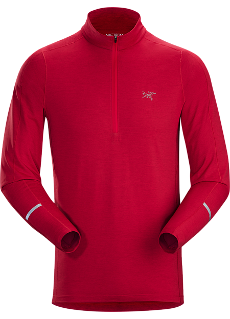 Cormac Zip Neck Shirt LS Men's Red Beach