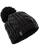 Cable Pom Pom Hat Black/Black