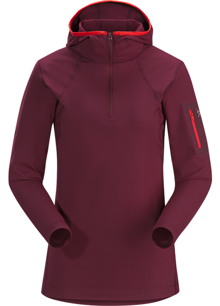 Rho LT Hooded Zip Neck Women's Merbau