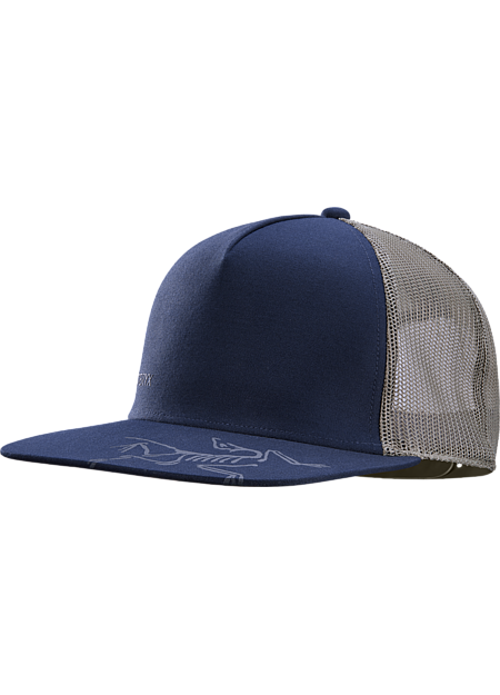 Bird Brim Flat Trucker Hat Cobalt Moon/Symbiome