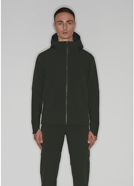 burly man hooded jacket