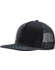 Bird Brim Flat Trucker Hat Black