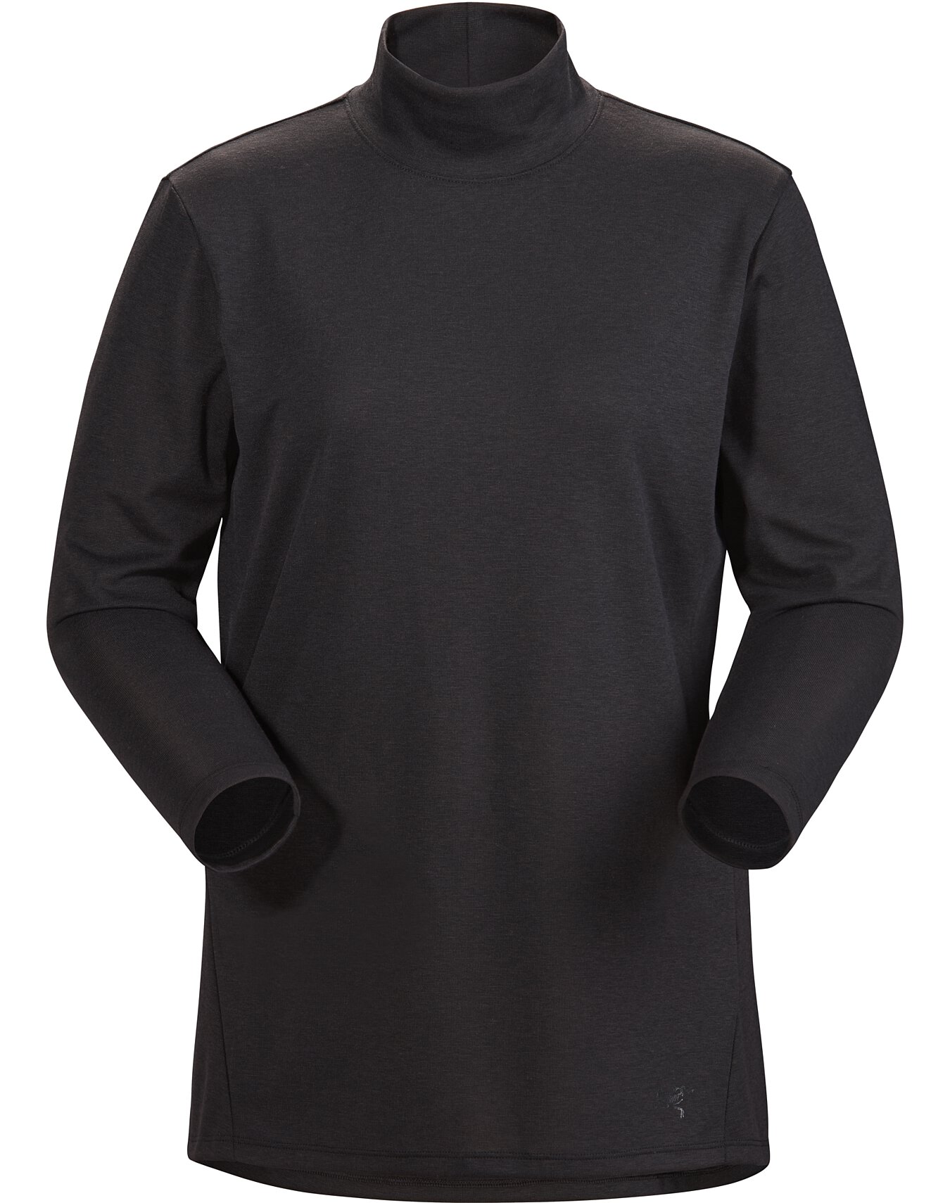 women's black mock neck top