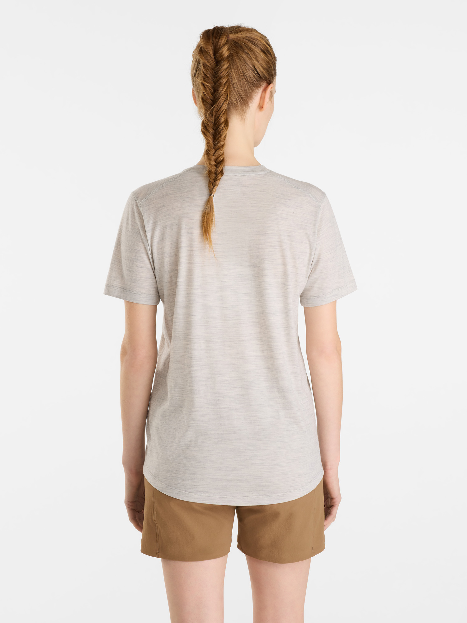 Lana Merino Wool Crew Neck Shirt SS Women's Solitude Back View