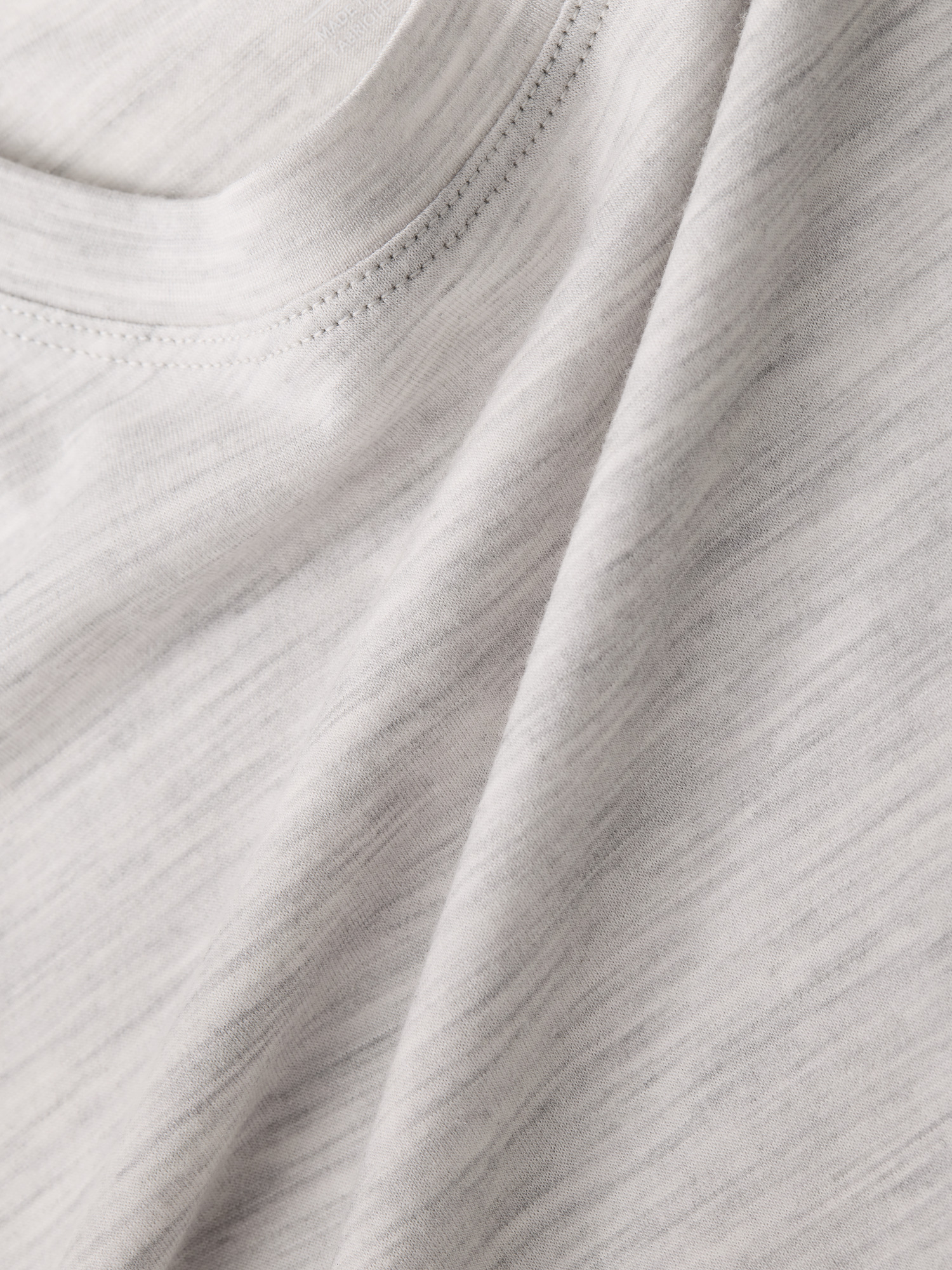 Lana Merino Wool Crew Neck Shirt SS Women's Solitude Fabric Detail