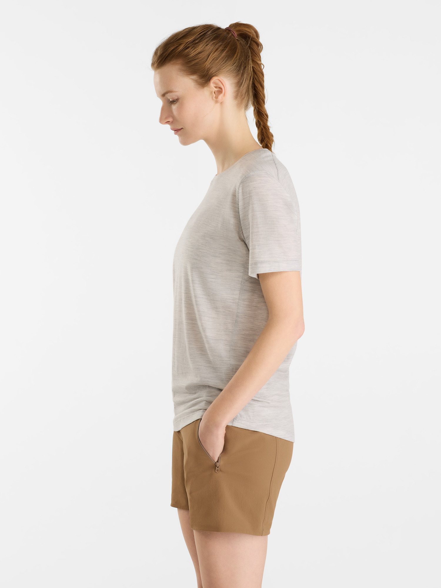 Lana Merino Wool Crew Neck Shirt SS Women's Solitude Side View