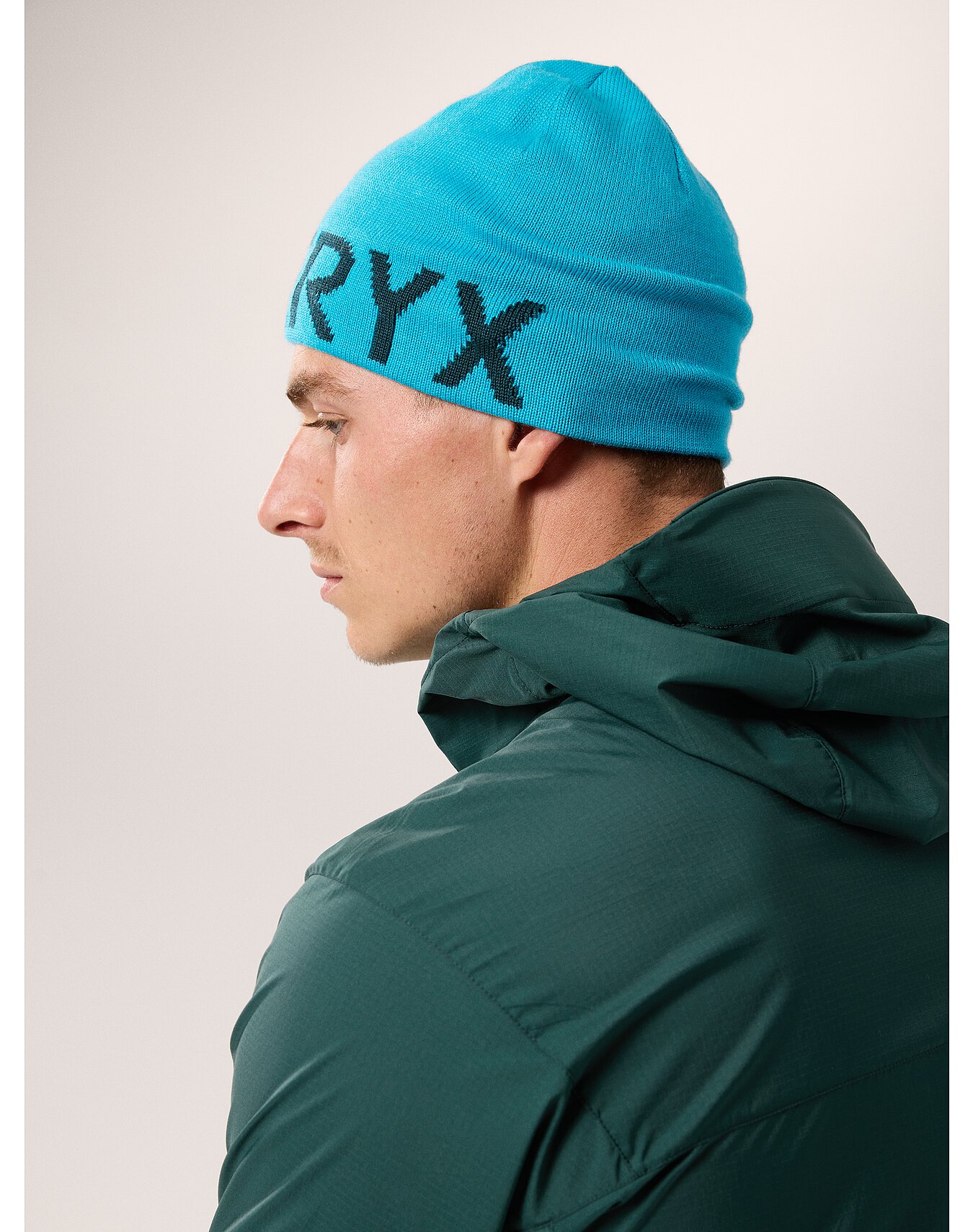 arc´teryx word head toque blue tetra-