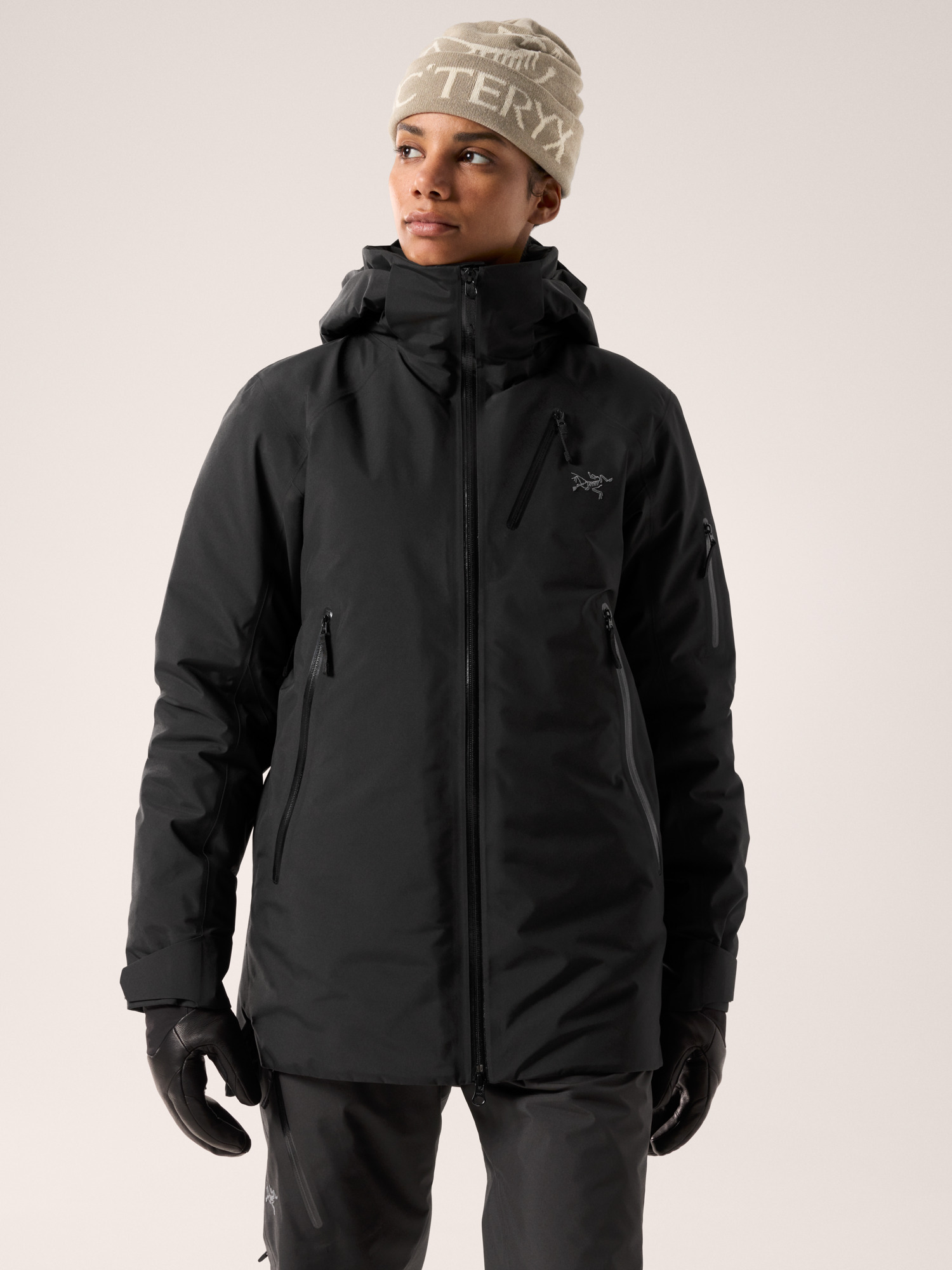 Down jacket black womens online