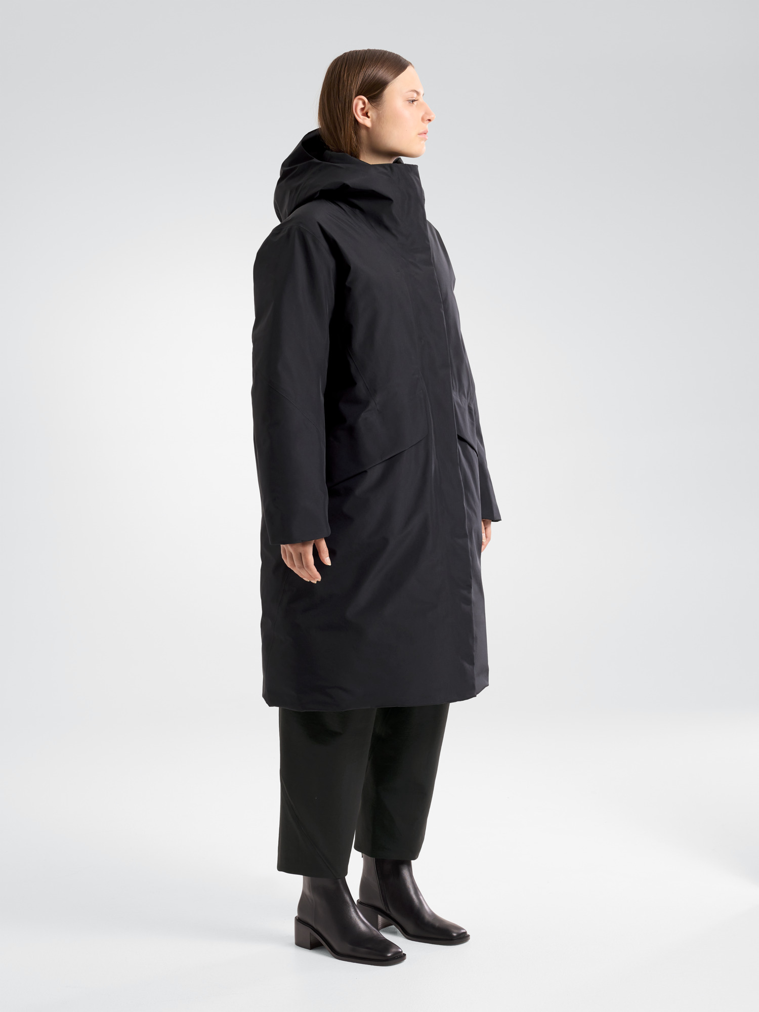 Ifora Down Parka Women's Black 3 4 Front View