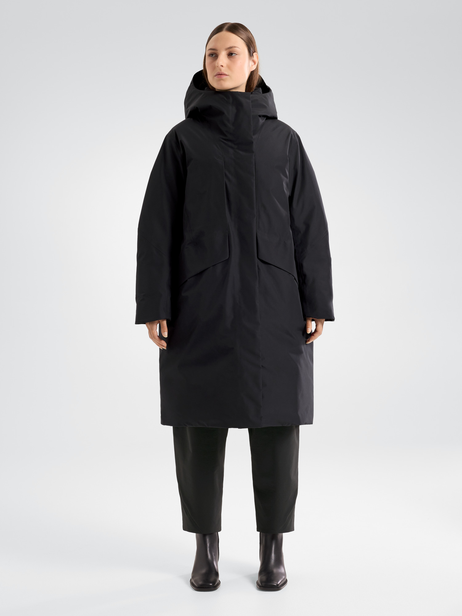 Ifora Down Parka Women's Black Front View