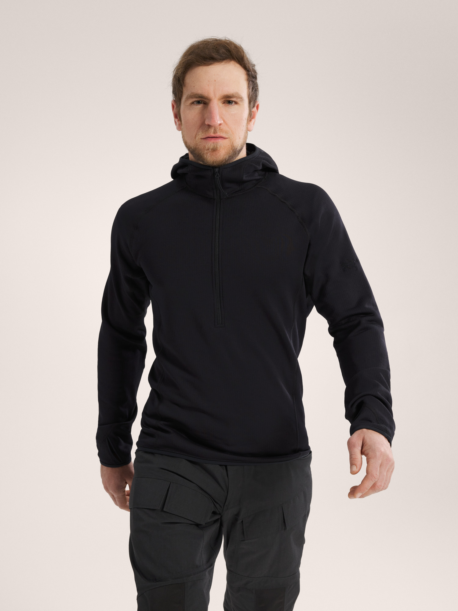 Delta AR 1/2 Zip Neck Hoody Black Front View
