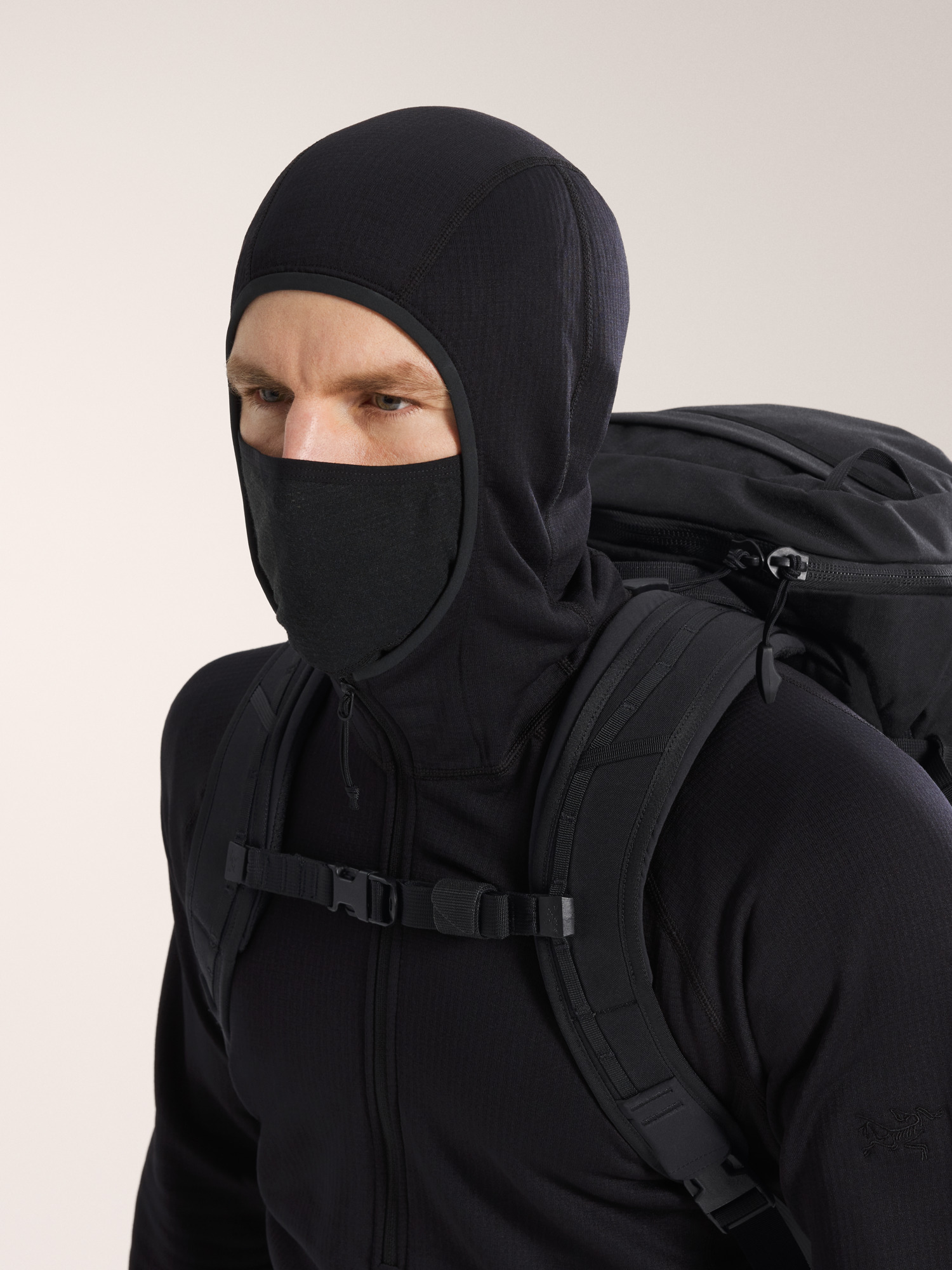 Delta AR 1/2 Zip Neck Hoody Black Hood