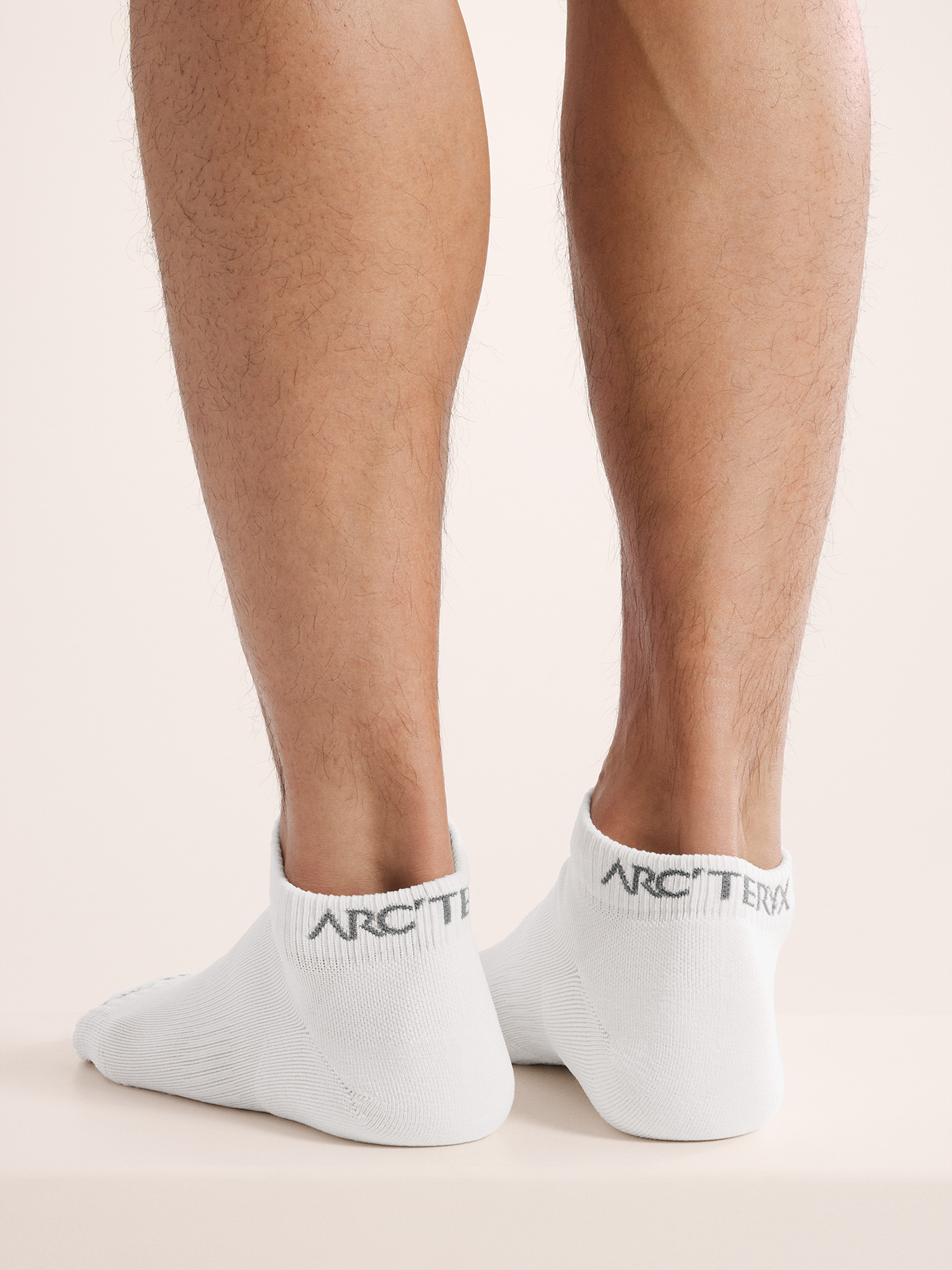 Synthetic Low Cut Sock White Back View