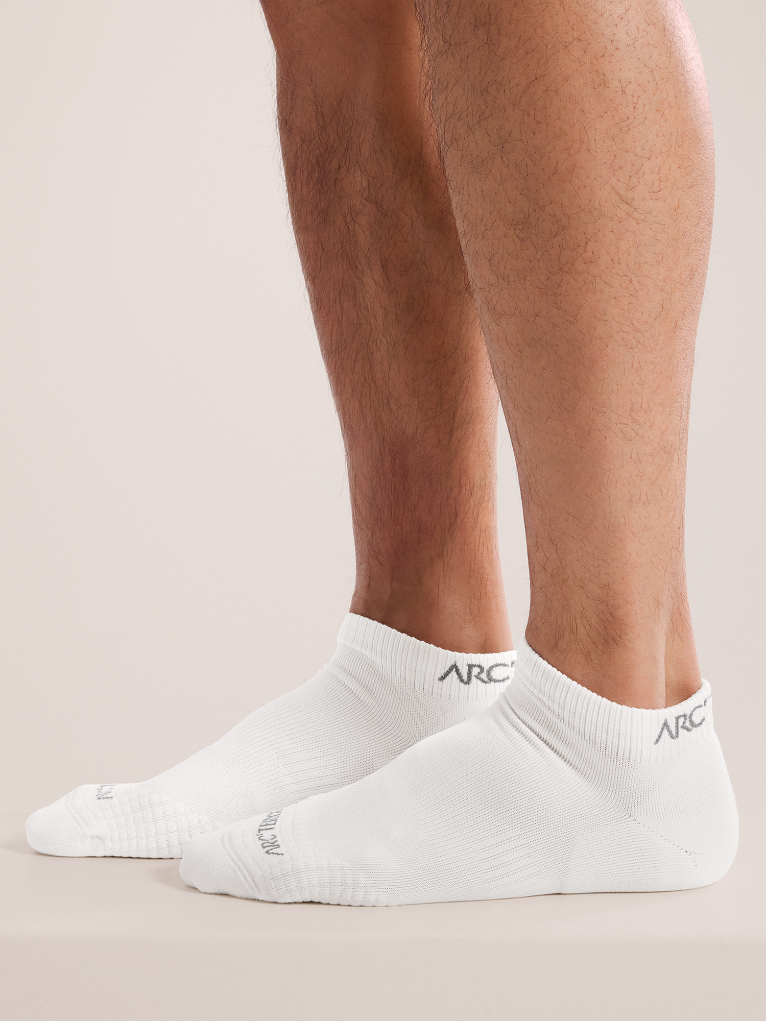 Synthetic Low Cut Sock White Side View