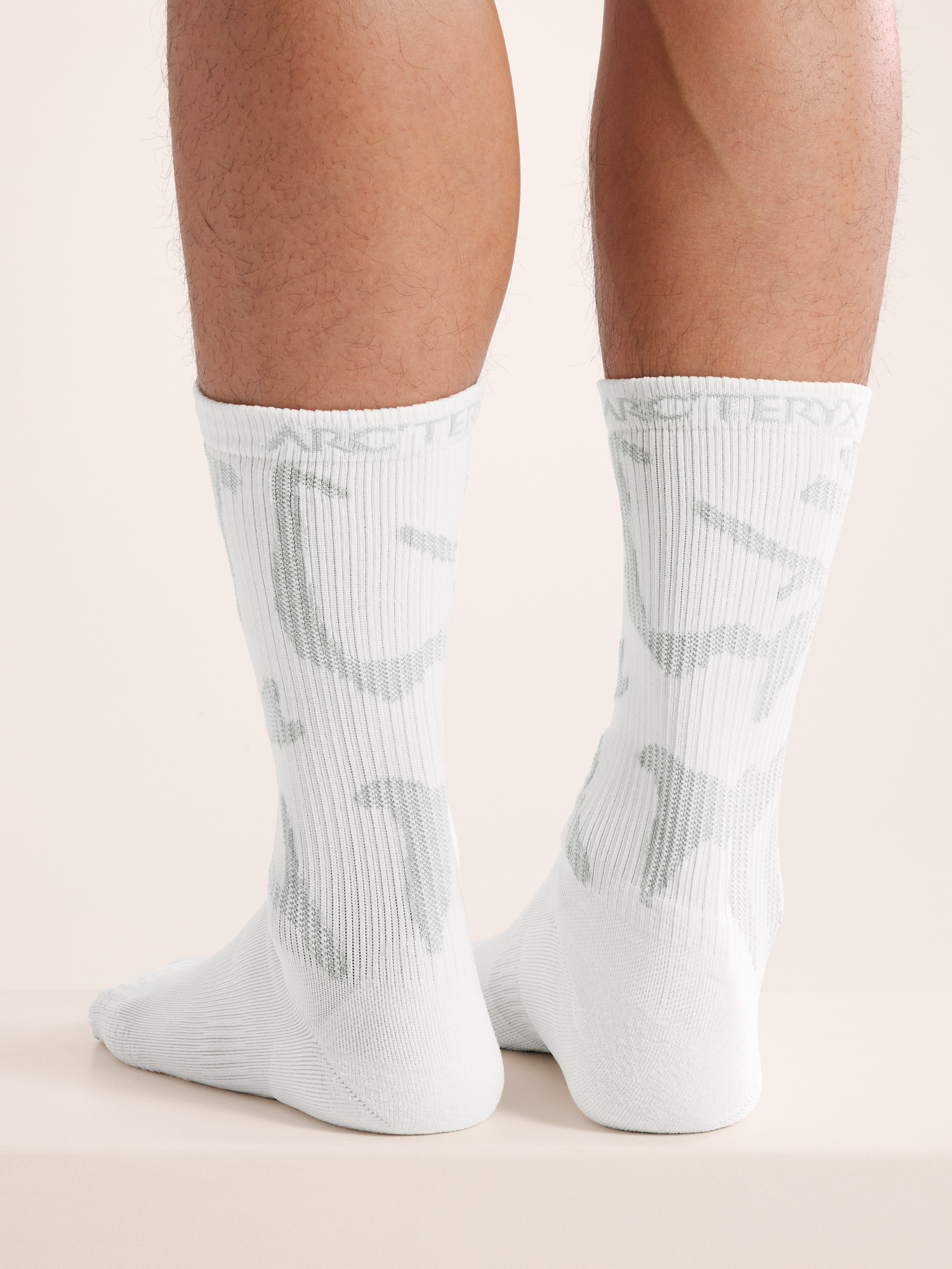 Synthetic Mid Grotto Sock White/Pearl Gray Back View