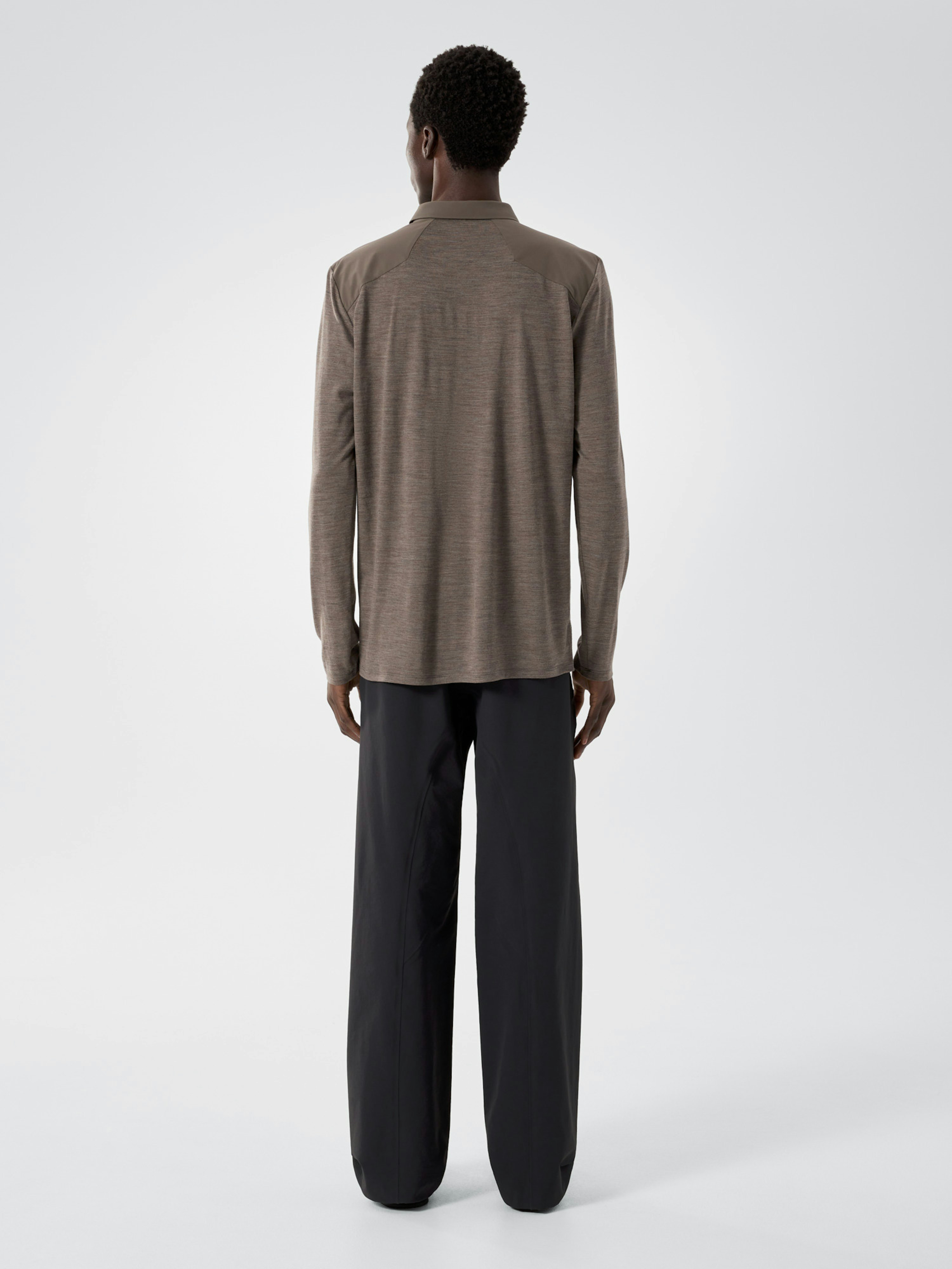 Frame Polo Shirt LS Gnosis Heather Back View