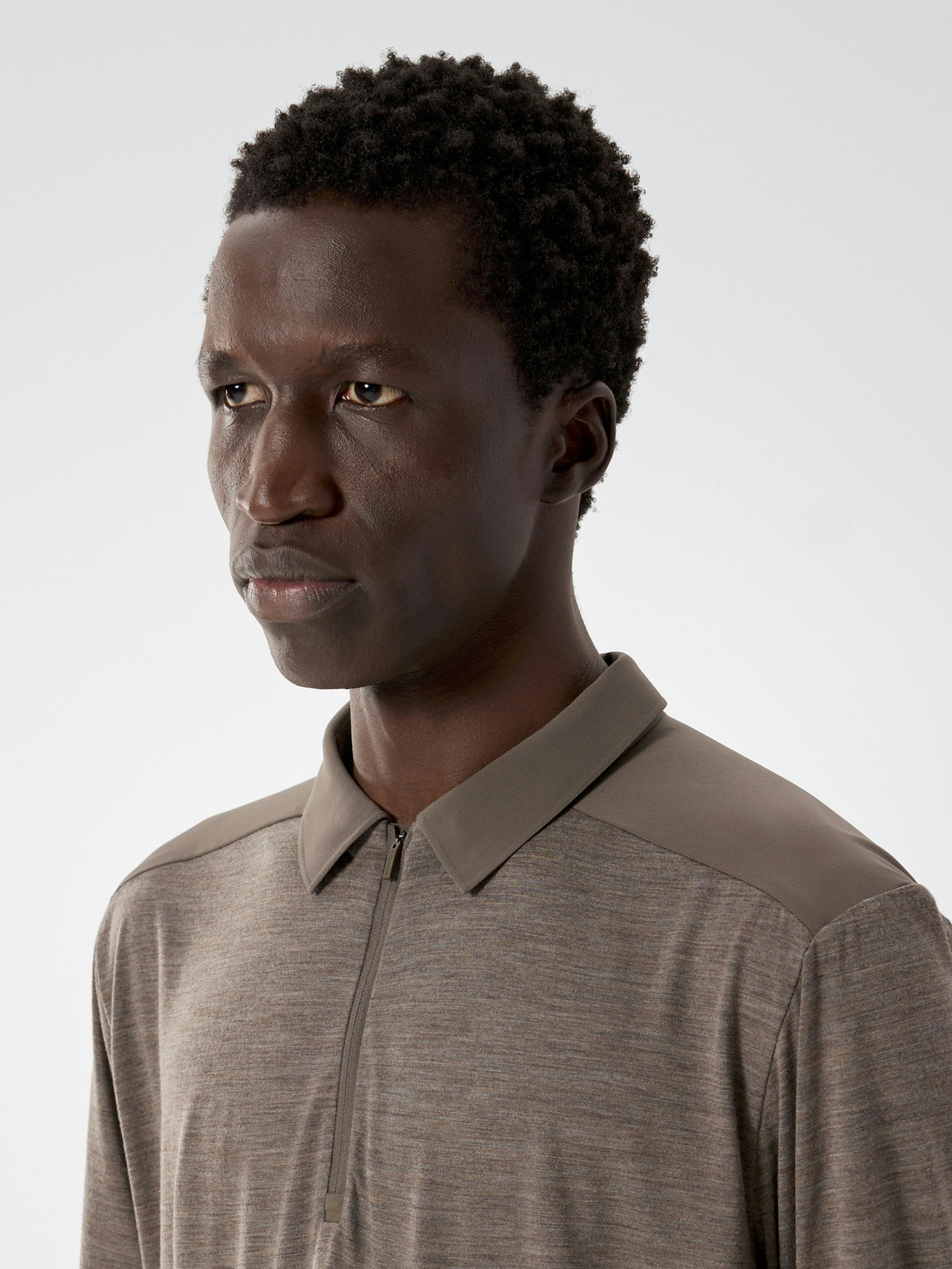 Frame Polo Shirt LS Gnosis Heather Detail 1