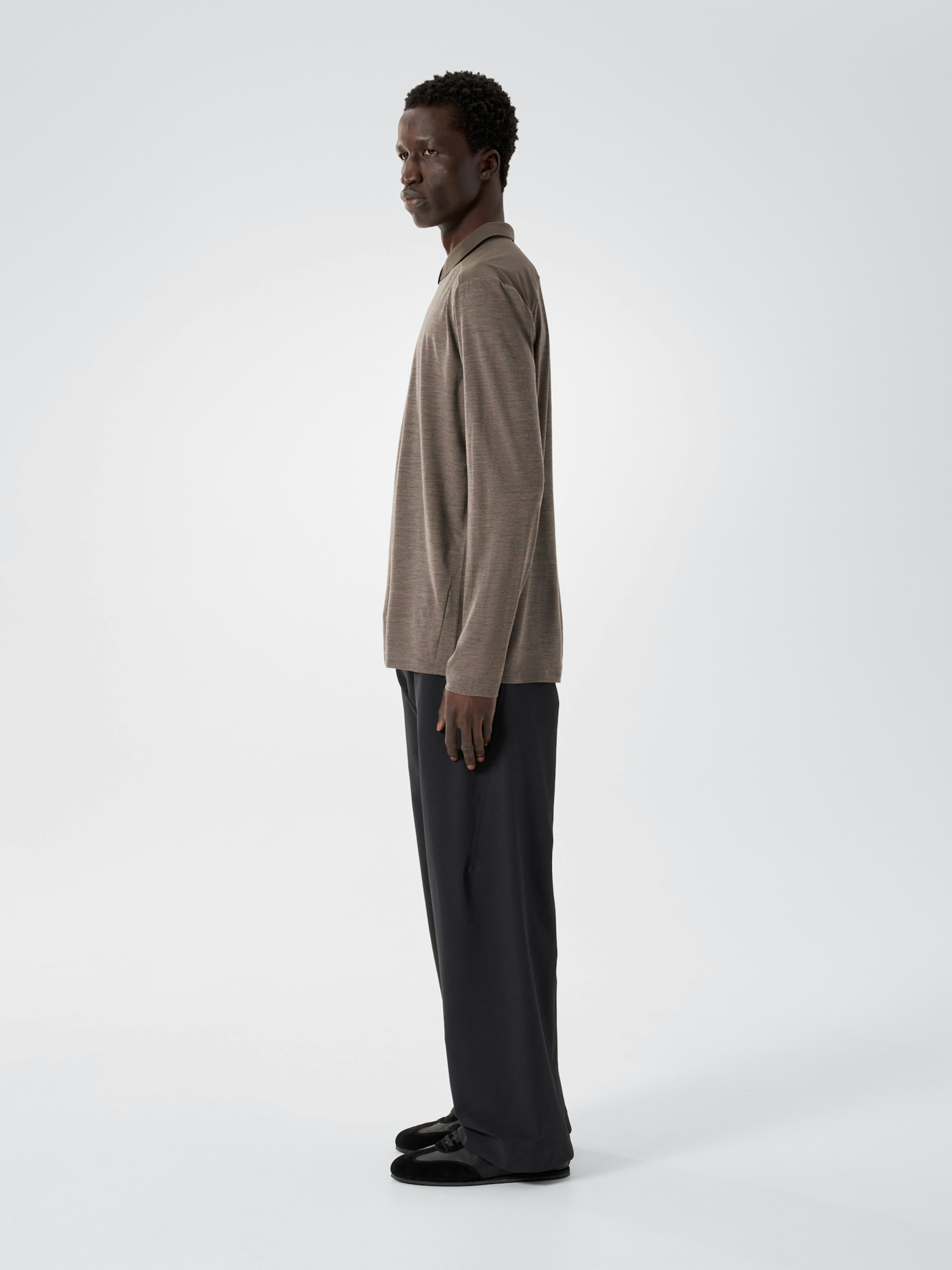 Frame Polo Shirt LS Gnosis Heather Side View