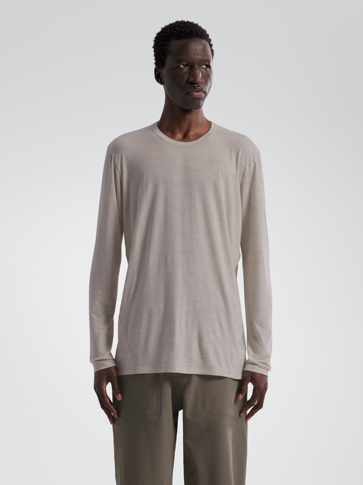 Frame Shirt LS Dark Cocoon Heather Front View