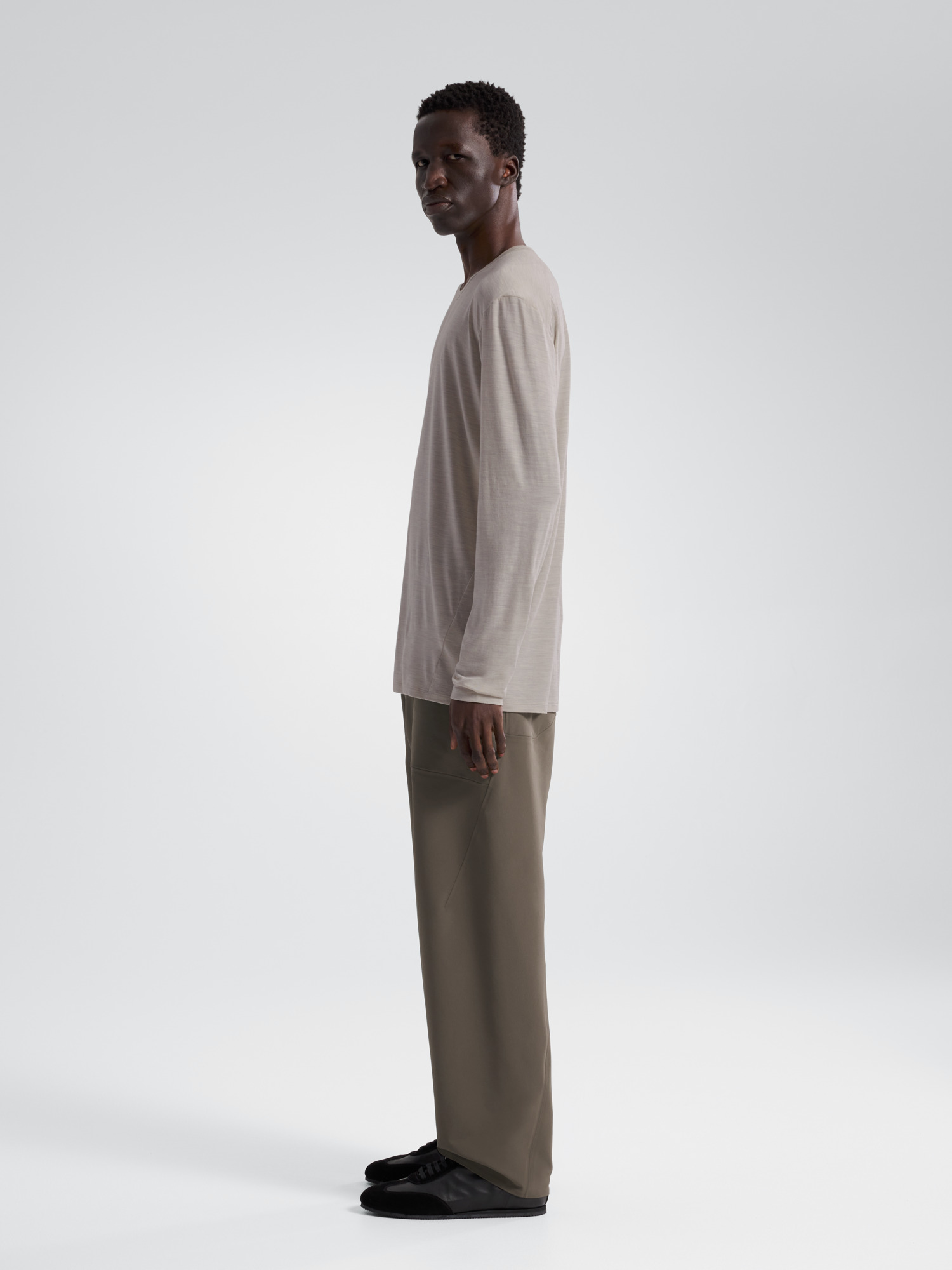 Frame Shirt LS Dark Cocoon Heather Side View