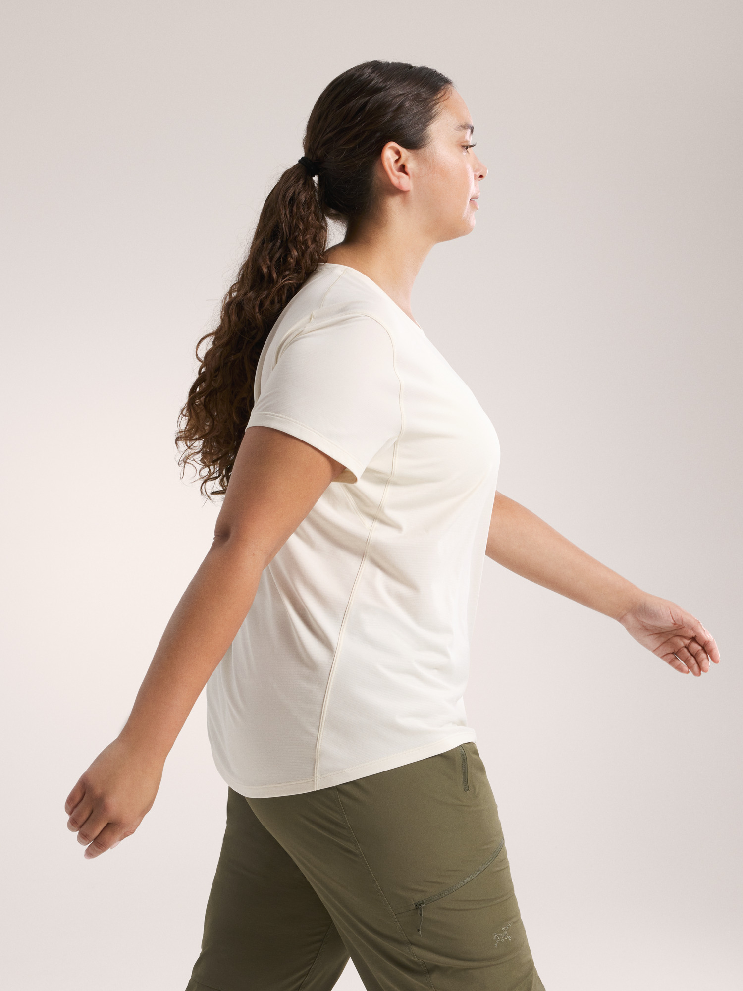 Taema Crew Neck Shirt SS Women's Arctic Silk Heather Side View