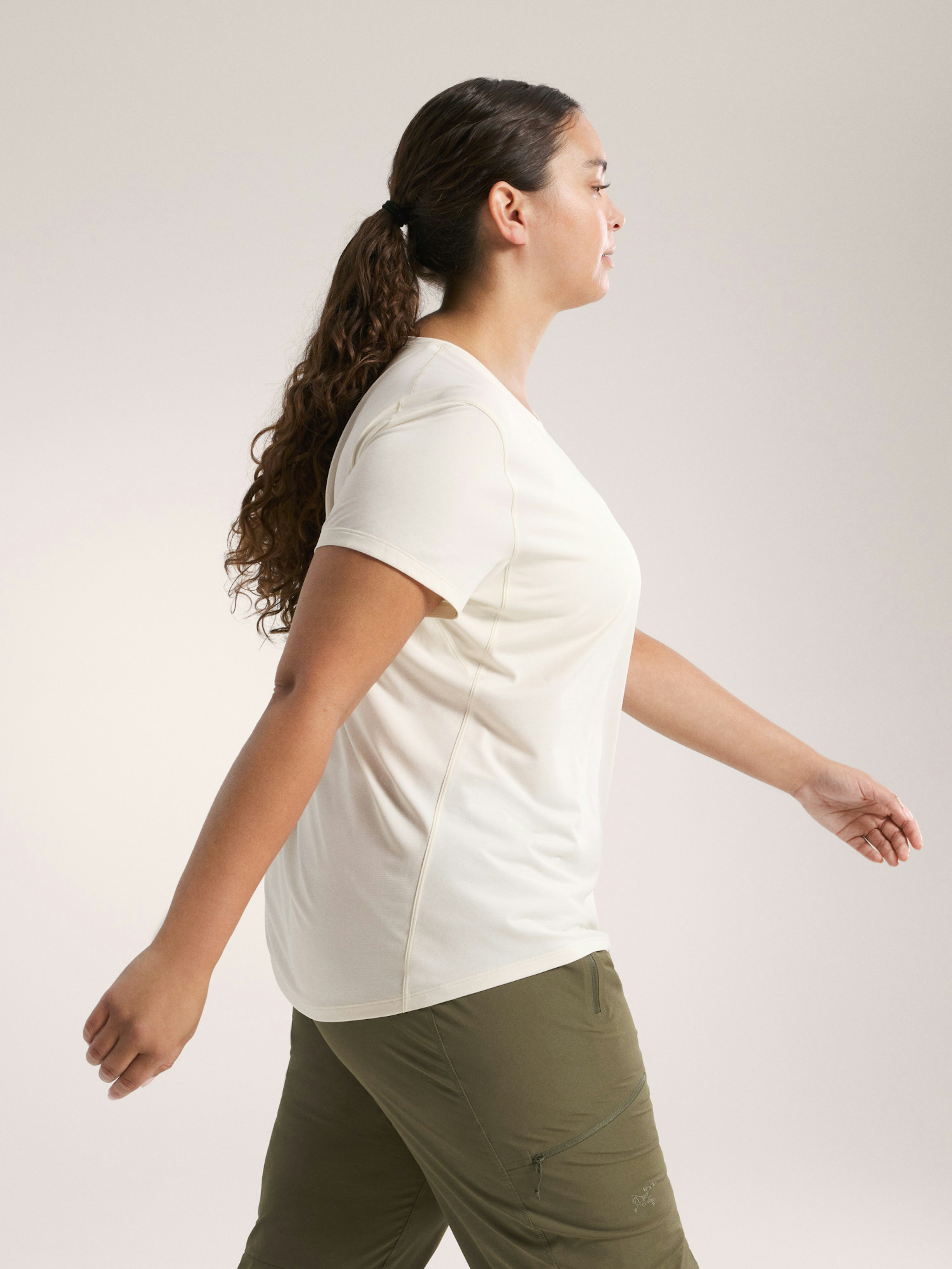 Taema Crew Neck Shirt SS Women's Arctic Silk Heather Side View