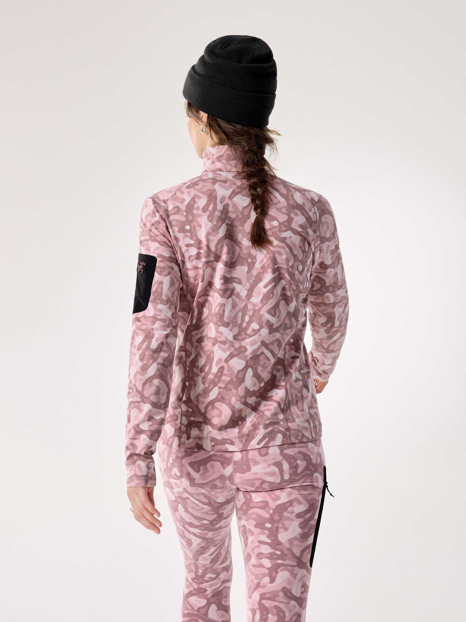 Rho Zip Neck Print Women's Bliss Grottoflage Back View