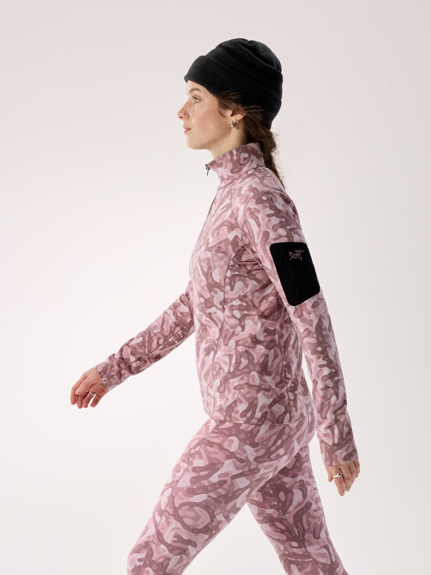 Rho Zip Neck Print Women's Bliss Grottoflage Side View