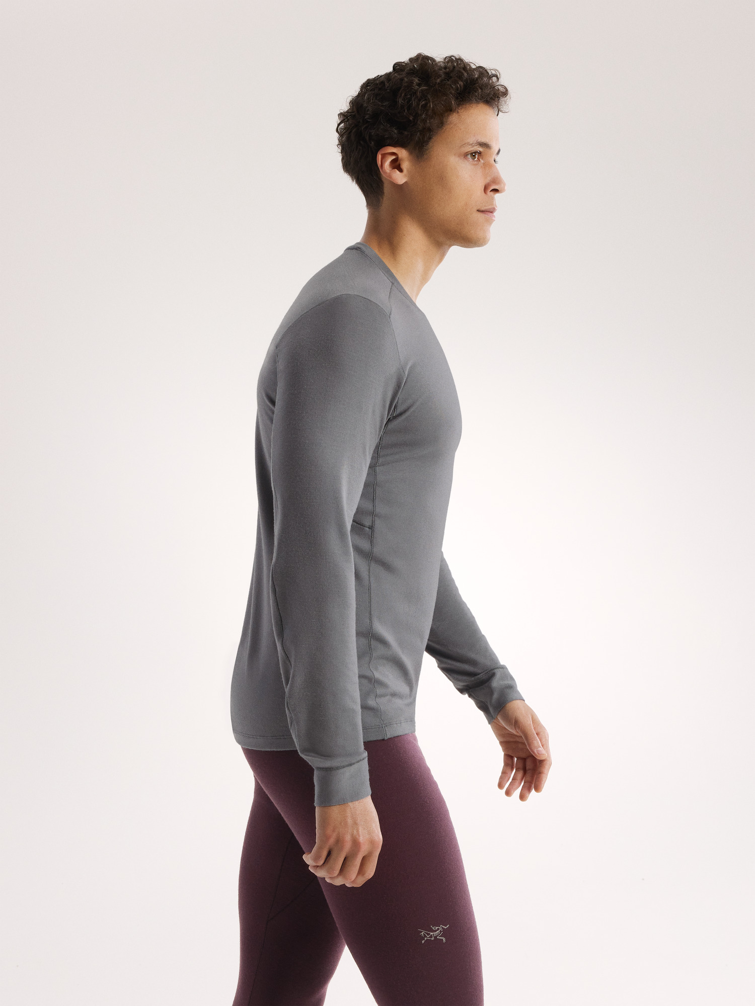 Rho Merino Wool Crew Neck LS Void Side View