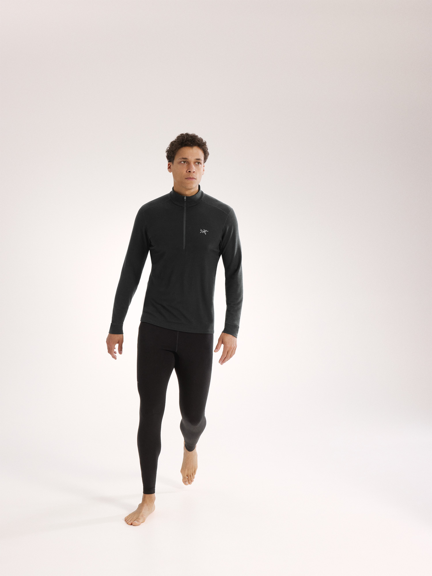 Rho Merino Wool Zip Neck Black Full Body