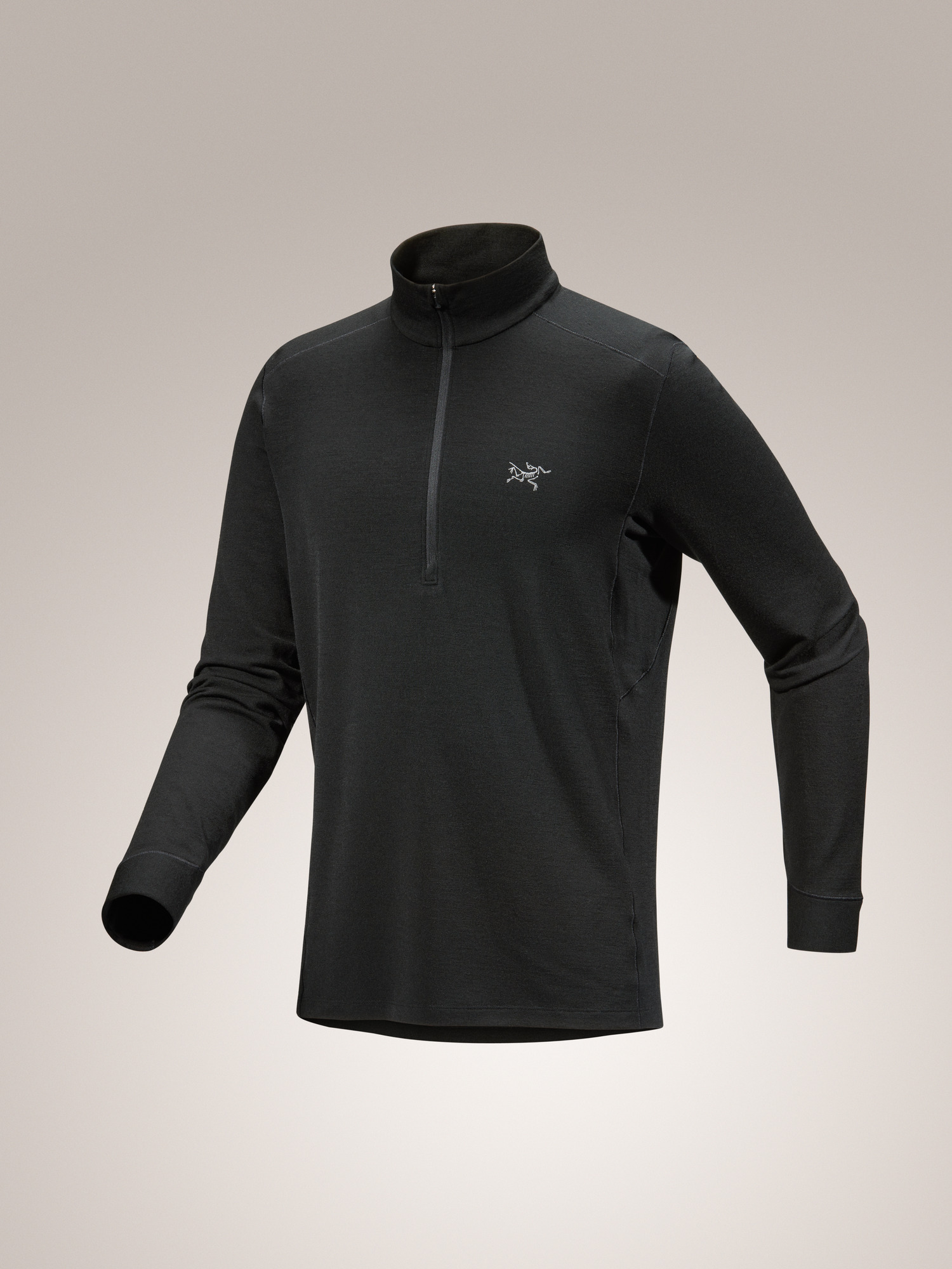 Rho Merino Wool Zip Neck Black 