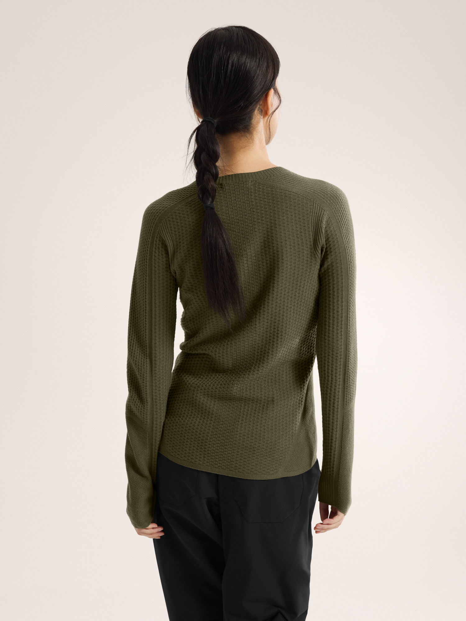 Hallam Merino Wool Crew Neck Women's Tatsu Back View