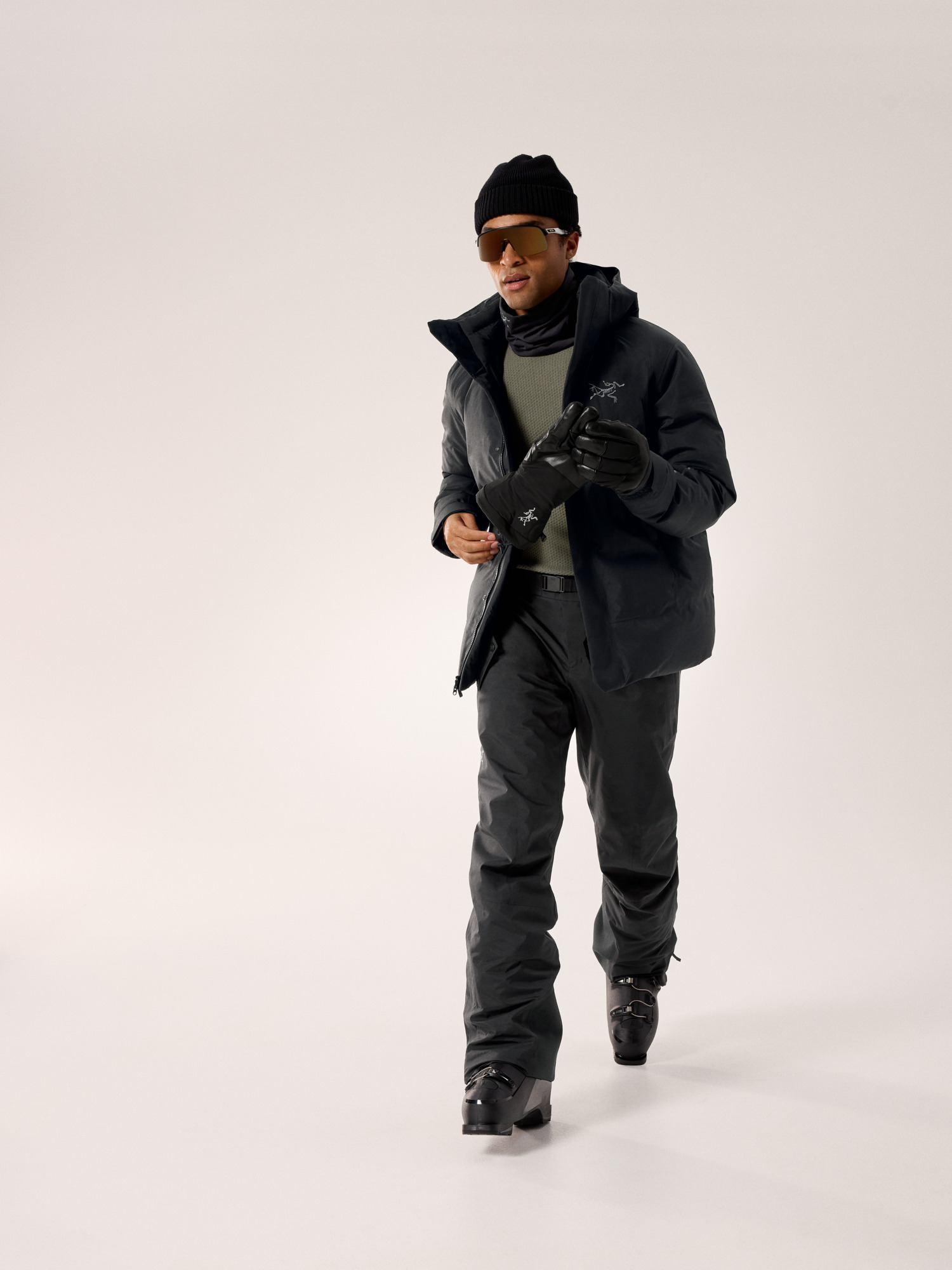 Hallam Merino Wool Crew Neck Shirt LS Forage Full Body