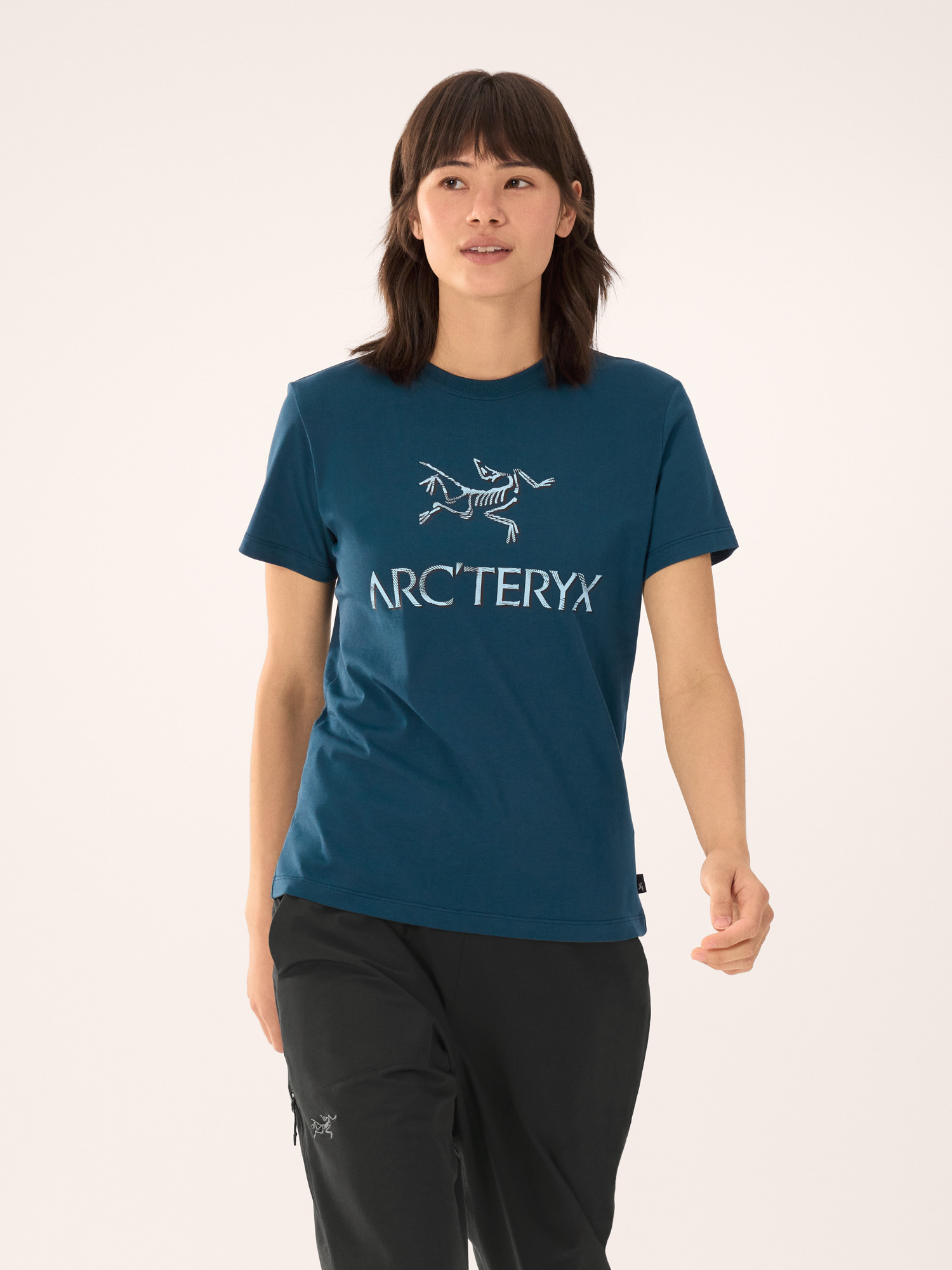 Arc'Word Cotton T-Shirt Women's Midnight Frost Front View