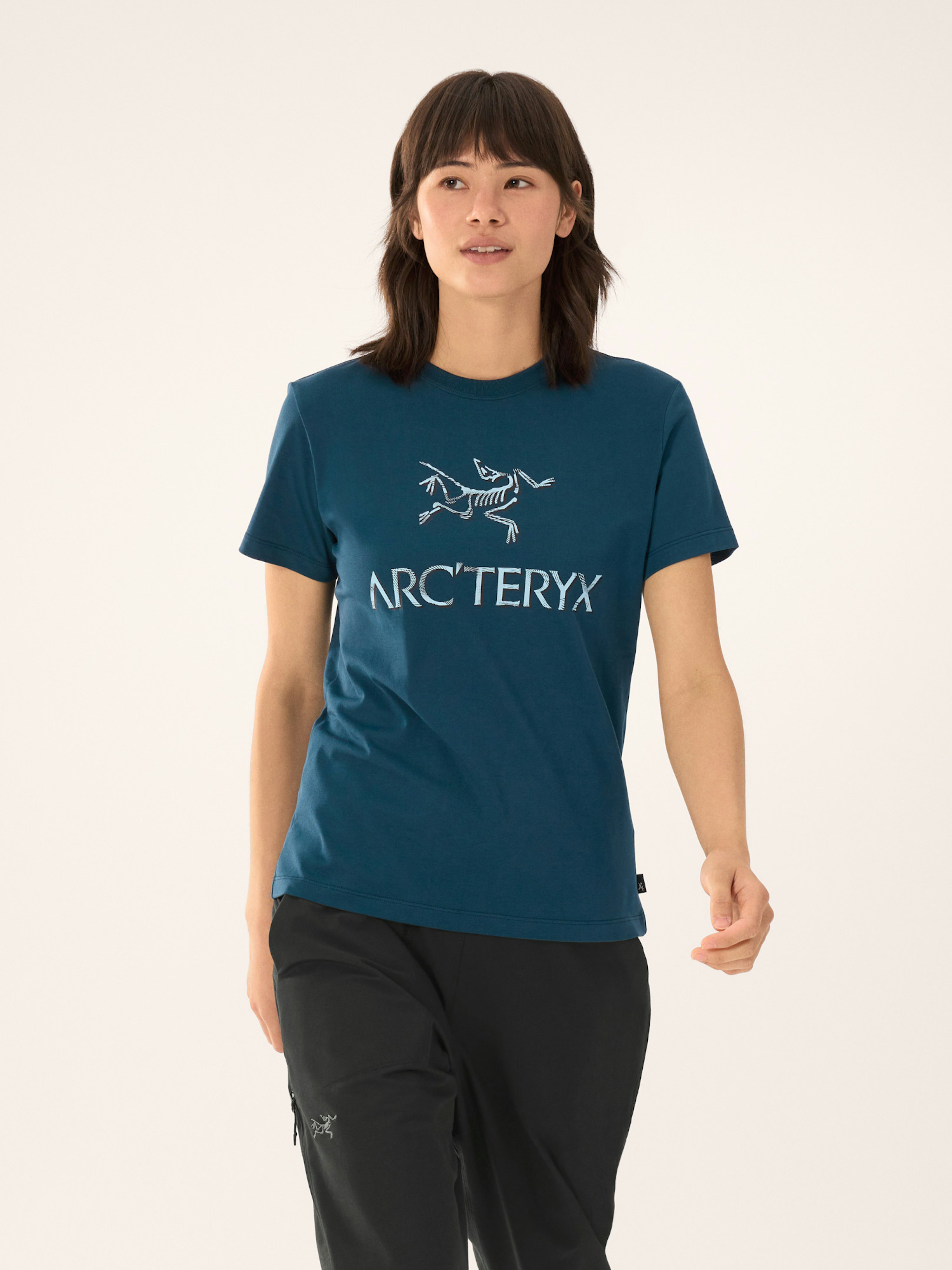 Arc'Word Cotton T-Shirt Women's Midnight Frost Front View