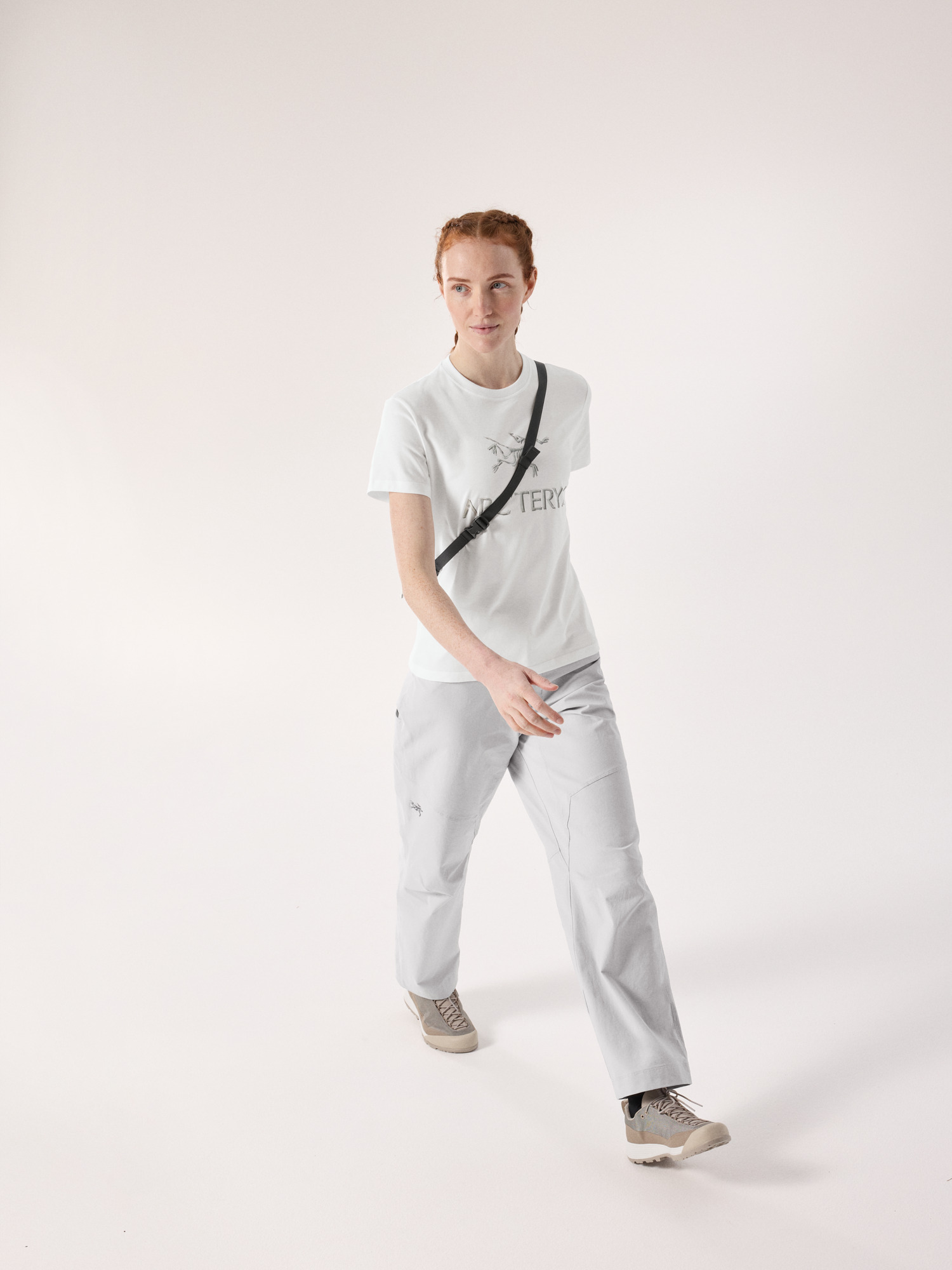 Arc'Word Cotton T-Shirt Women's White Light / Solitude Full Body