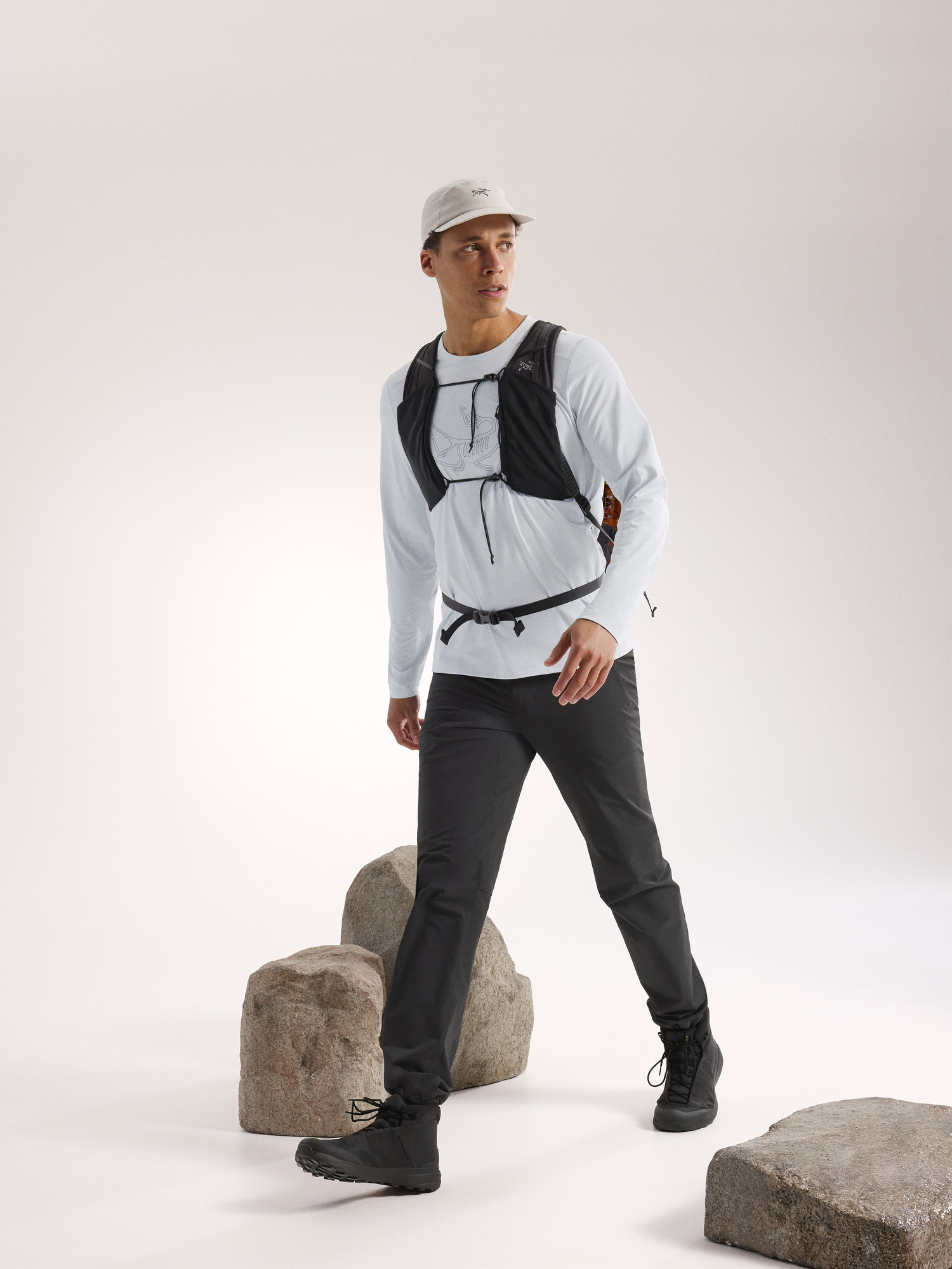 Cormac Logo Shirt LS Solitude Heather / Void Full Body