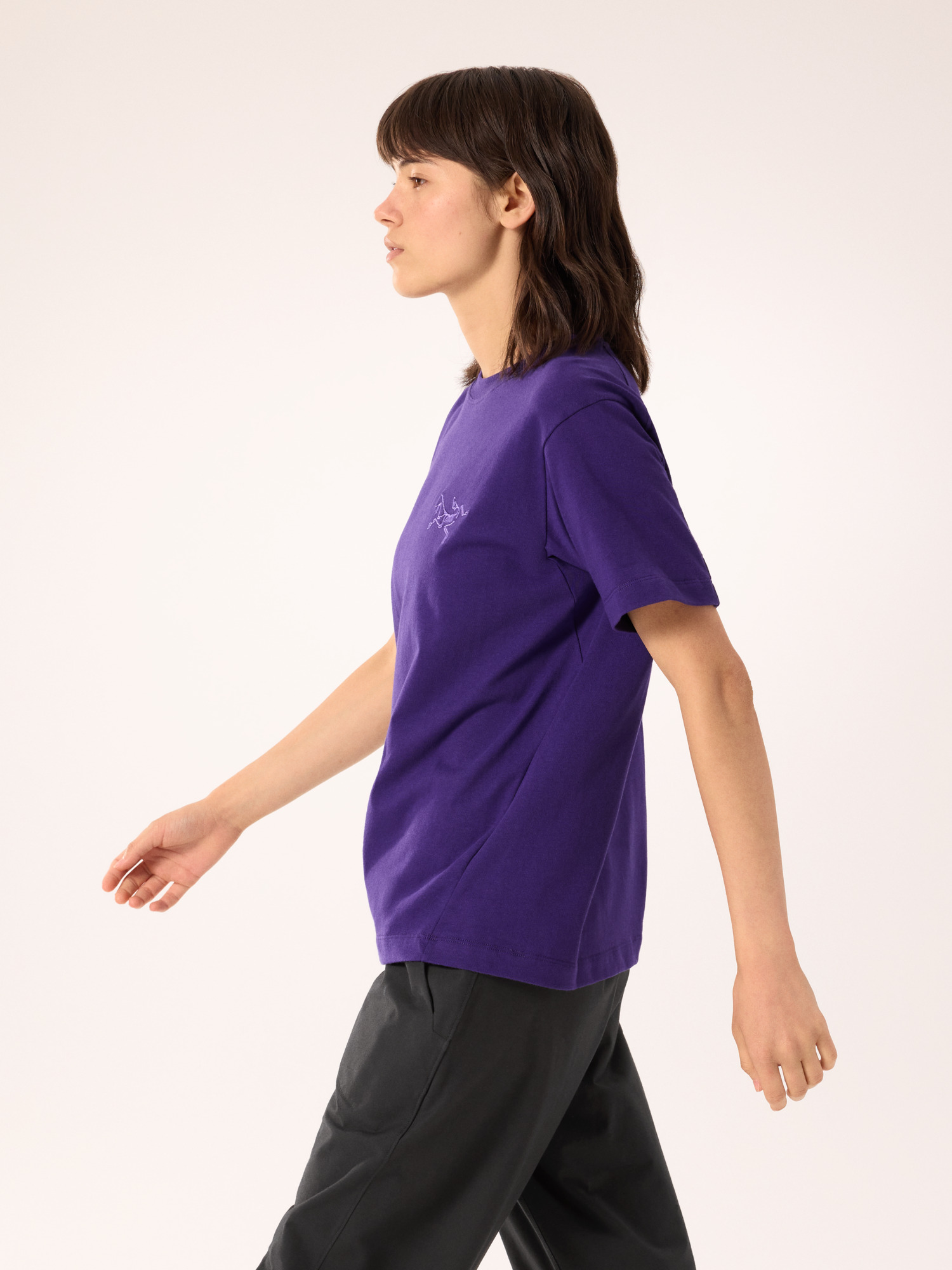 Kragg Cotton Little Bird Crew Neck Shirt SS Women's Azalea Side View