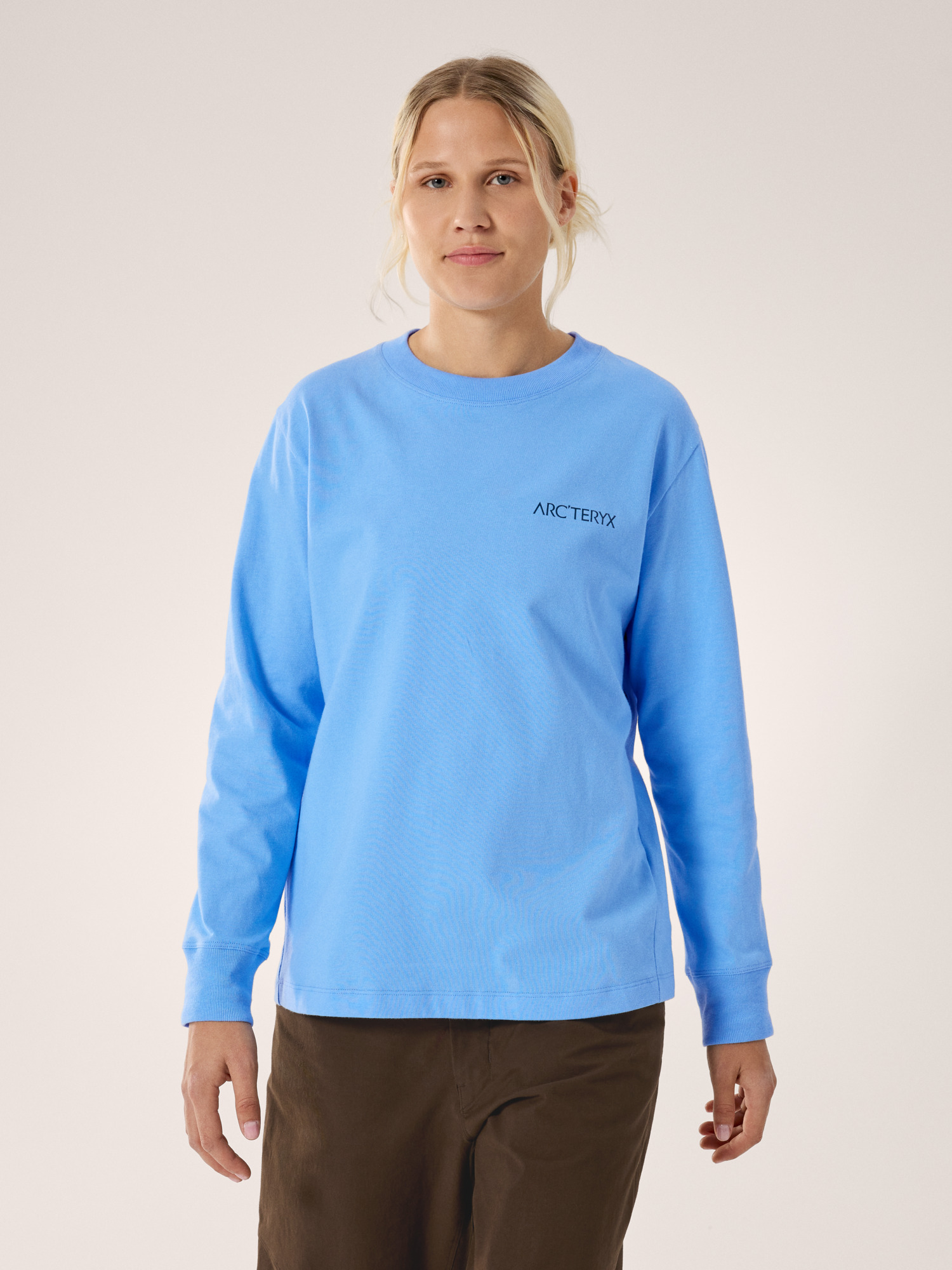 Kragg Cotton Bird Crew Neck Shirt LS Women's Glacial / Nightscape Front View