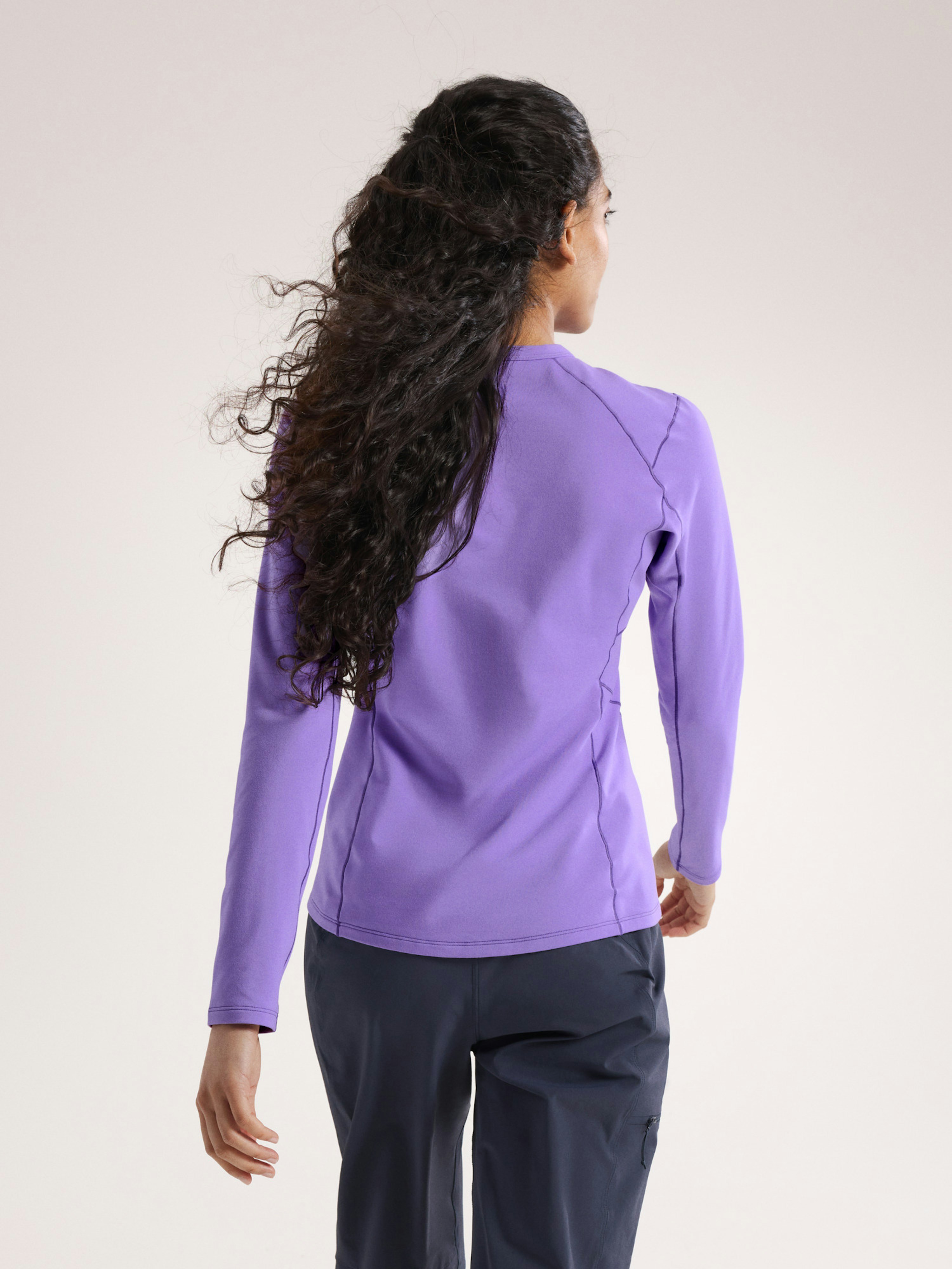Rho Crew Neck LS Women's Aster Back View