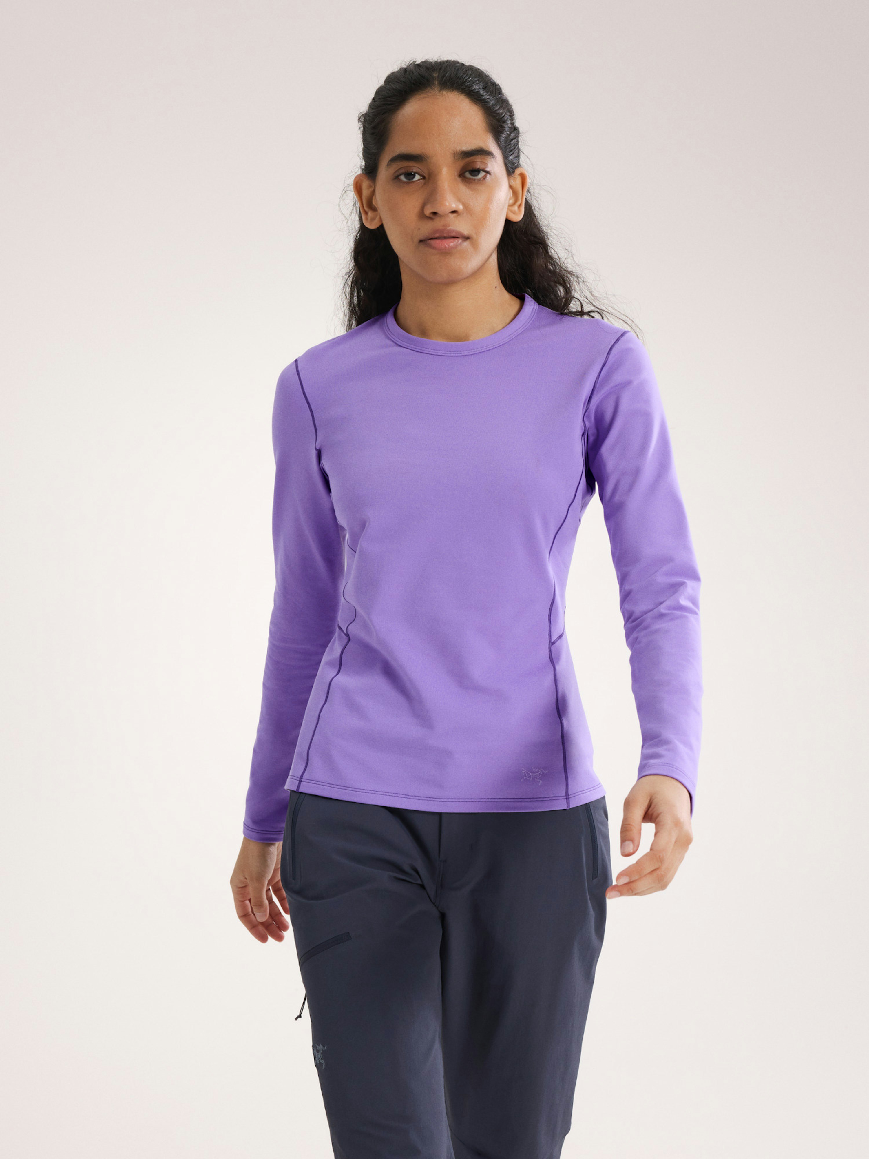 Rho Crew Neck LS Women's Aster Front View