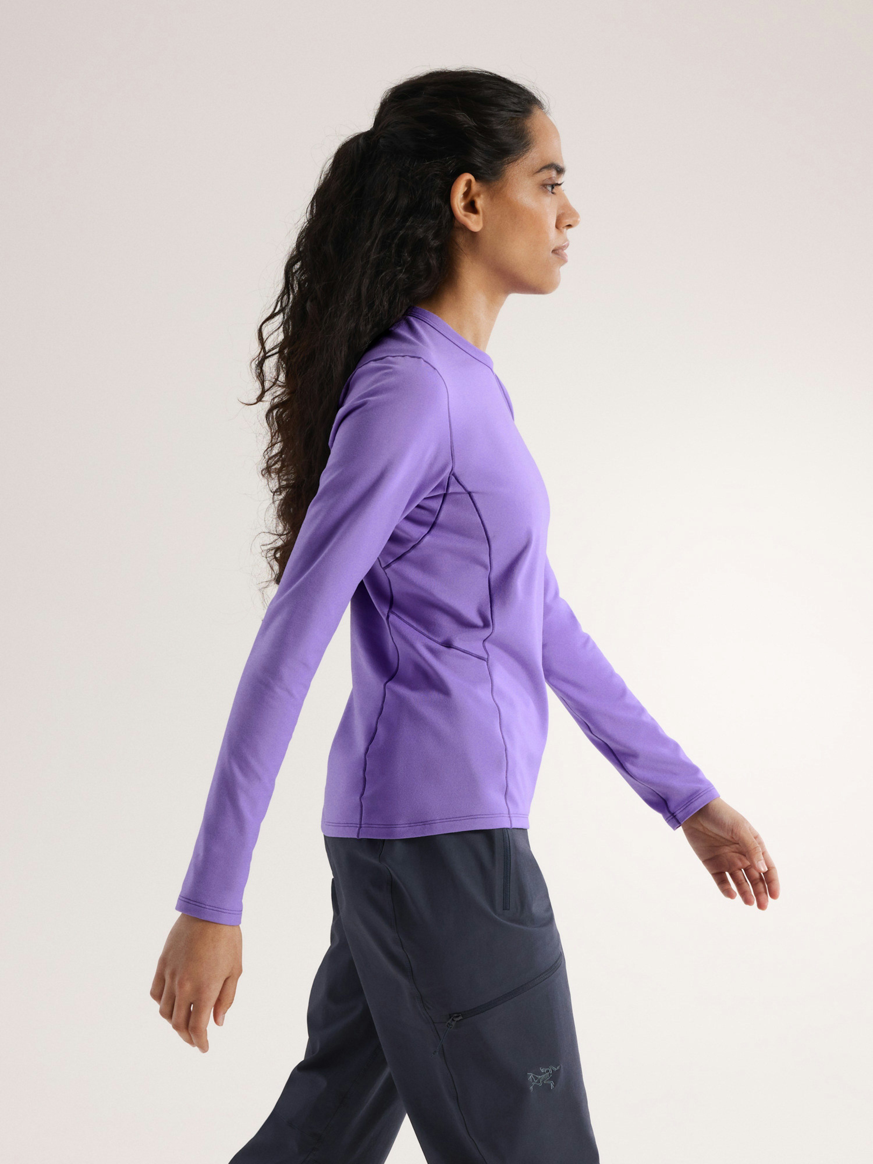 Rho Crew Neck LS Women's Aster Side View