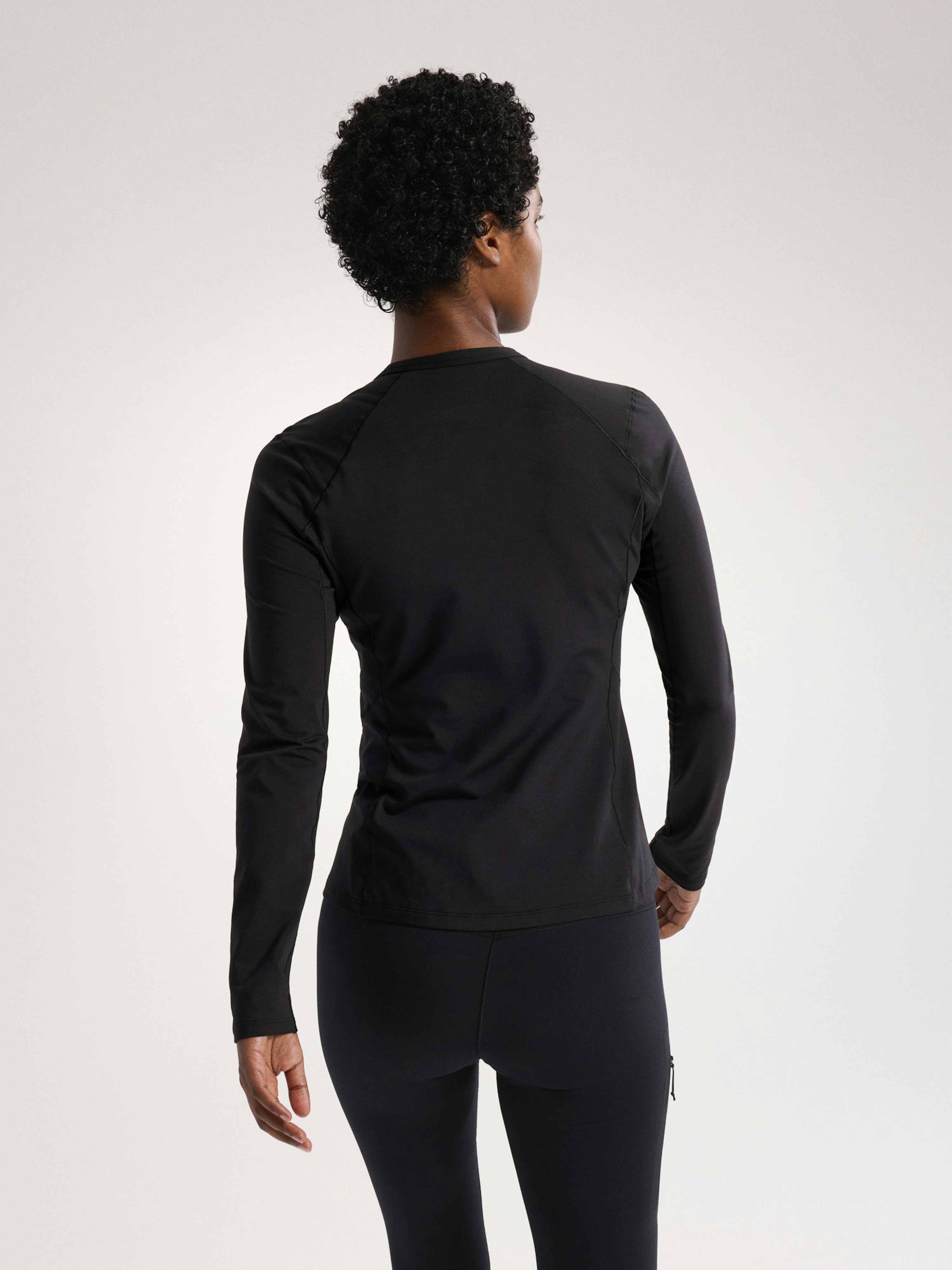 Rho Crew Neck LS Women's Black Back View