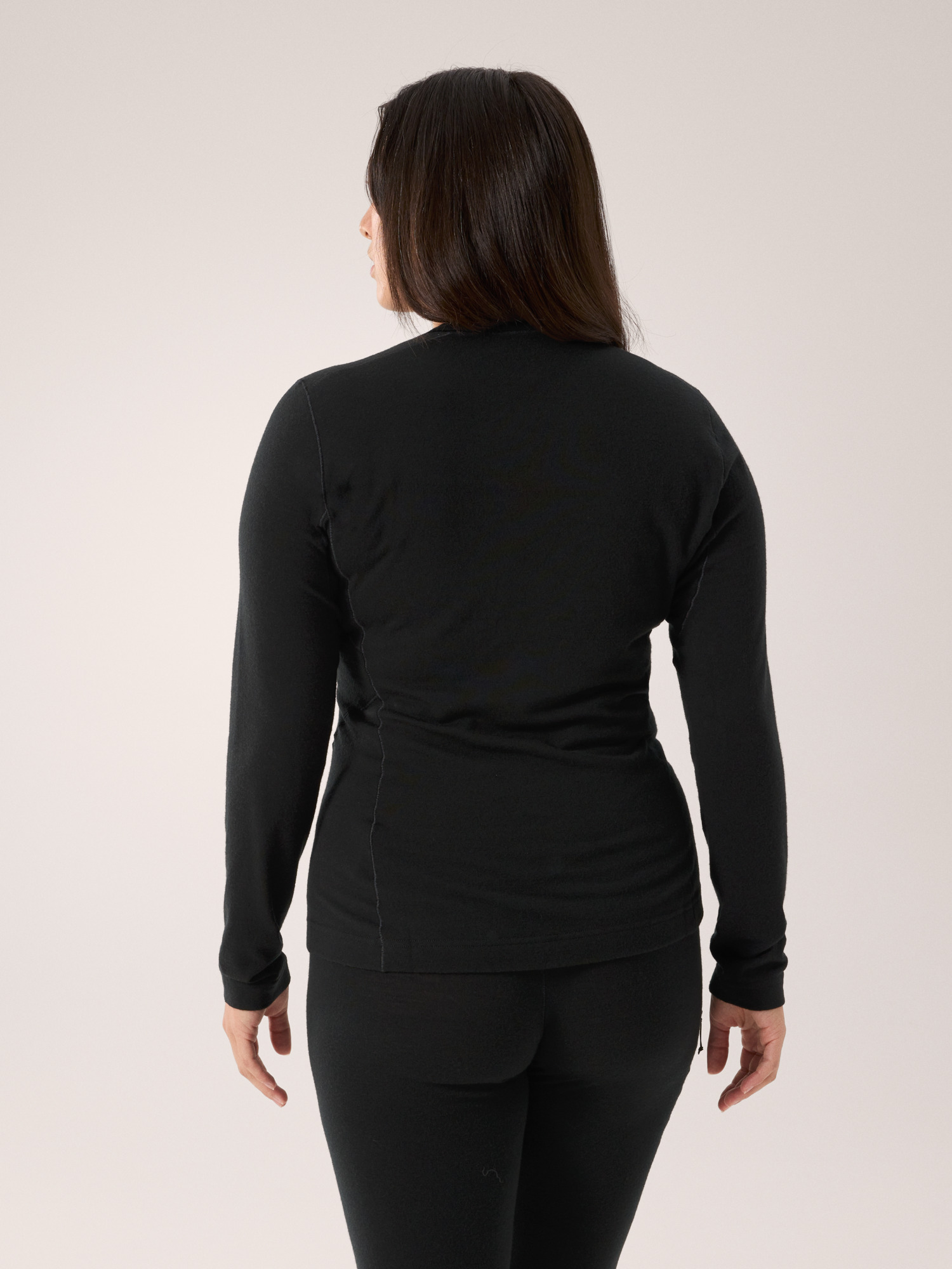 Satoro Merino Wool Crew Neck LS Women's Black Back View