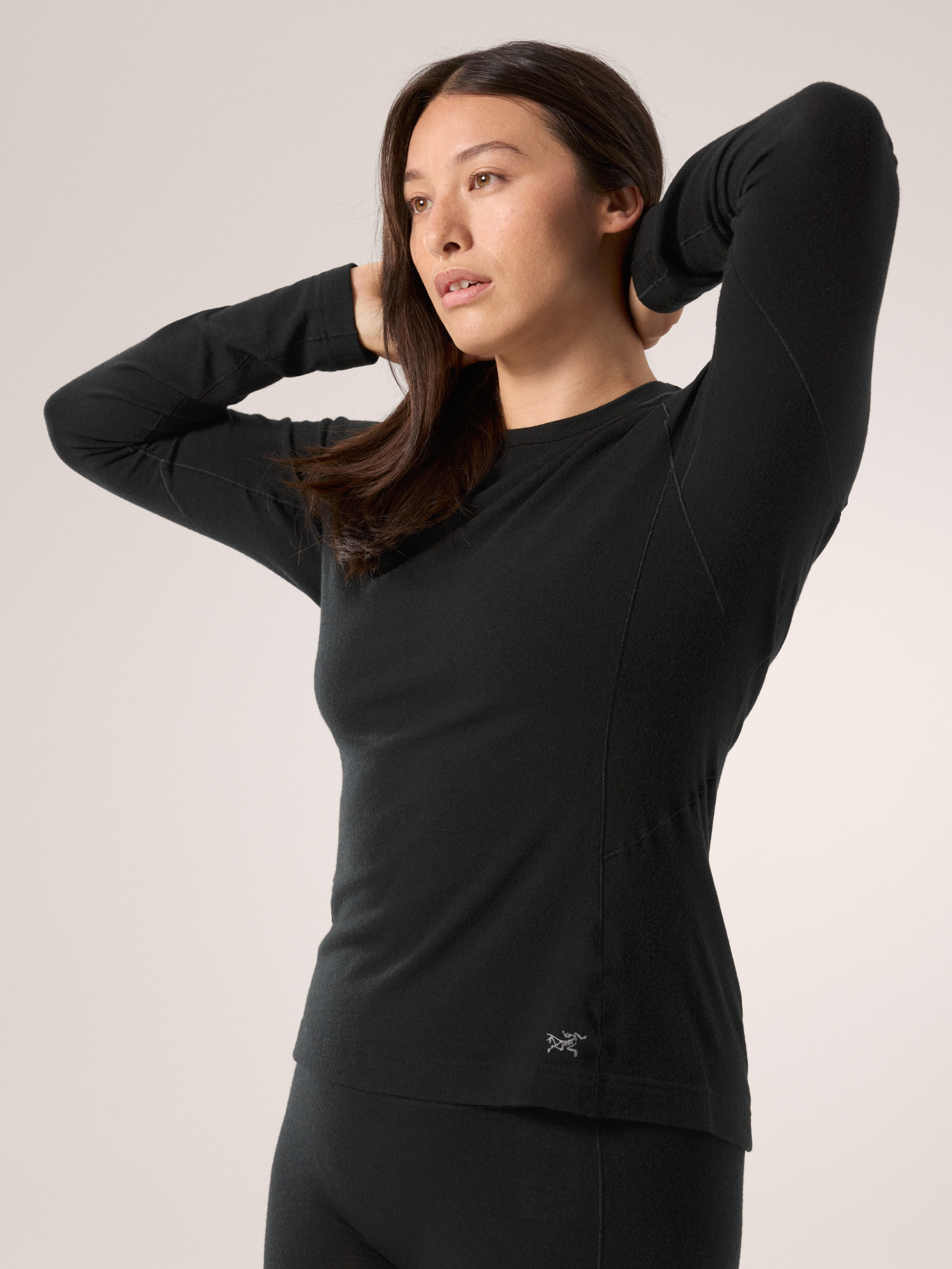 Satoro Merino Wool Crew Neck LS Women's Black Hover