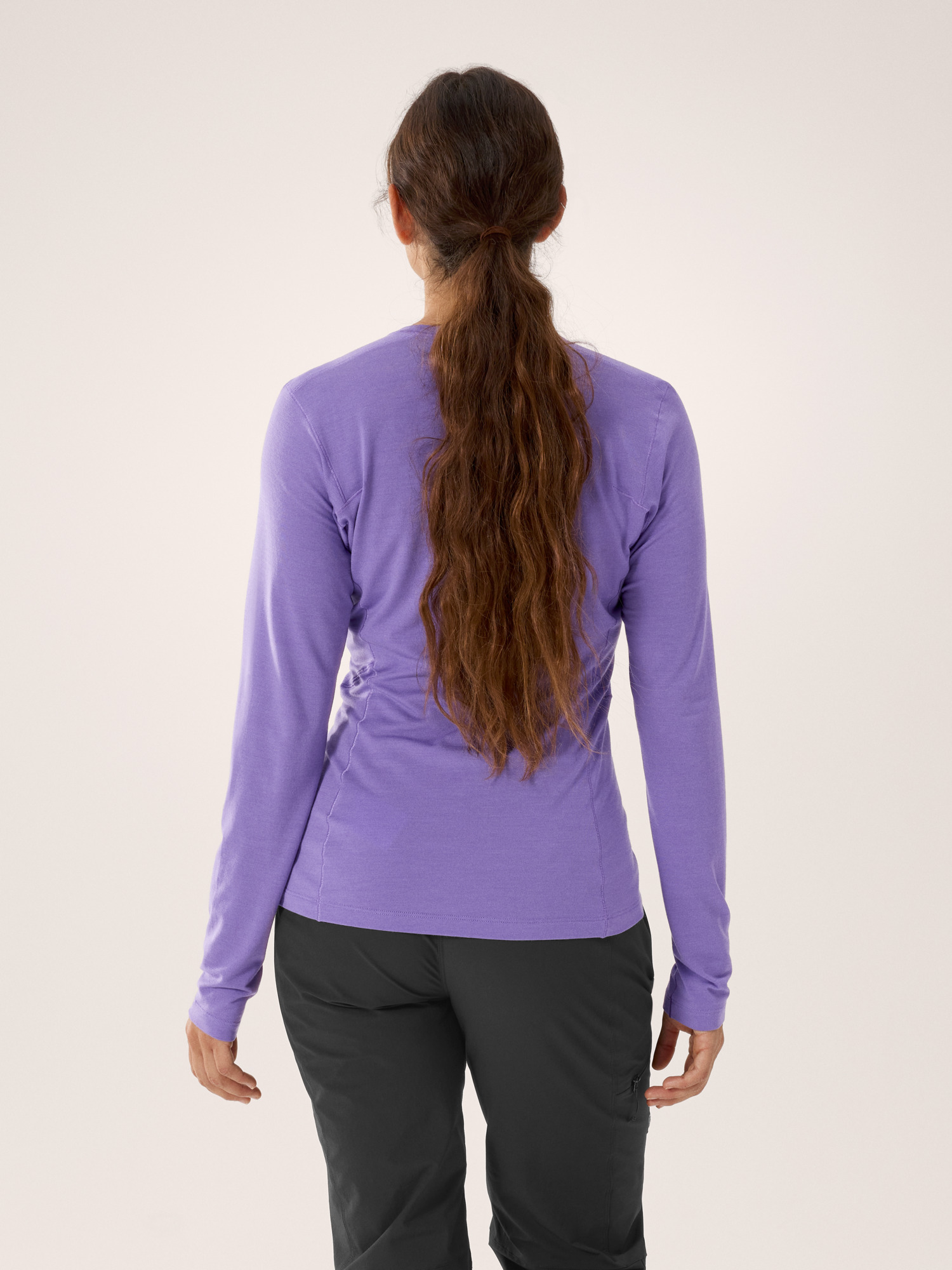 Satoro SL Merino Wool Crew Neck LS Women's Dk Aster Back View