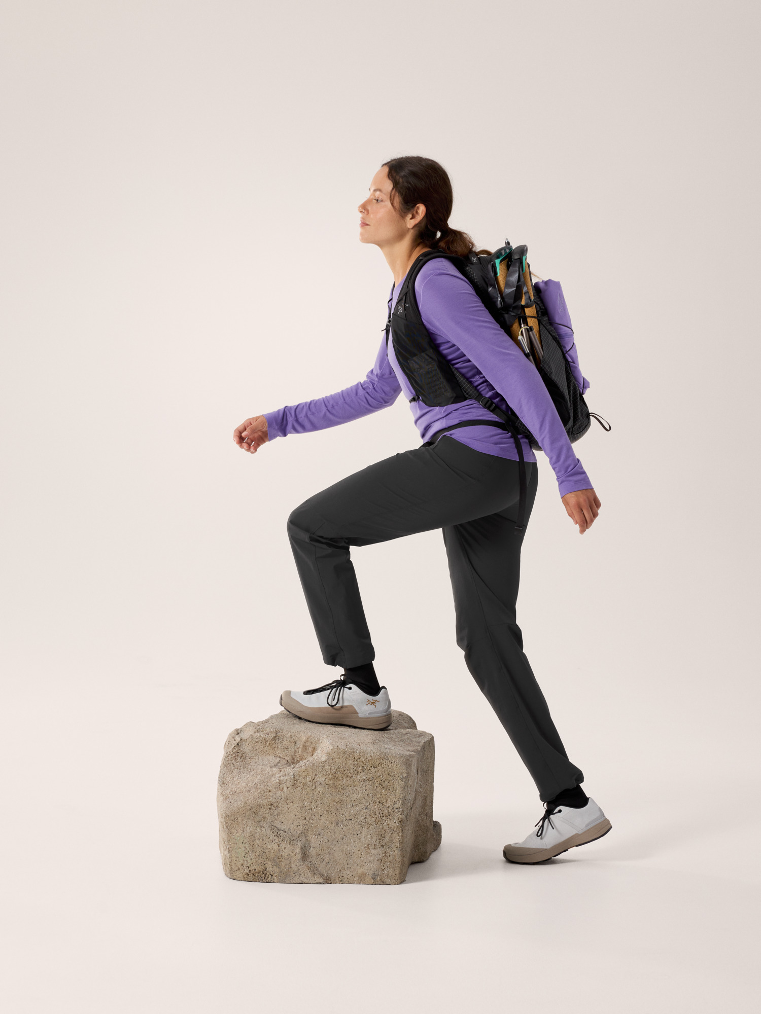 Satoro SL Merino Wool Crew Neck LS Women's Dk Aster Full Body