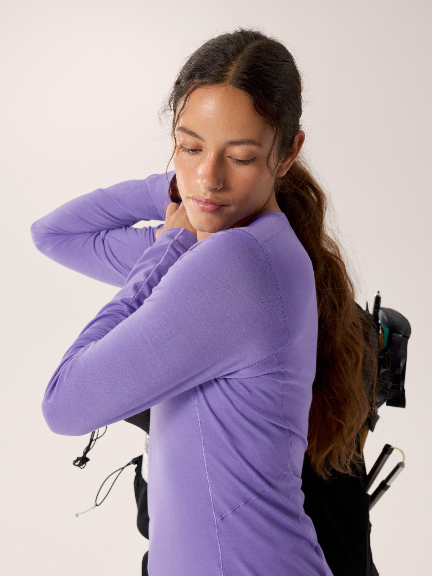 Satoro SL Merino Wool Crew Neck LS Women's Dk Aster Hover