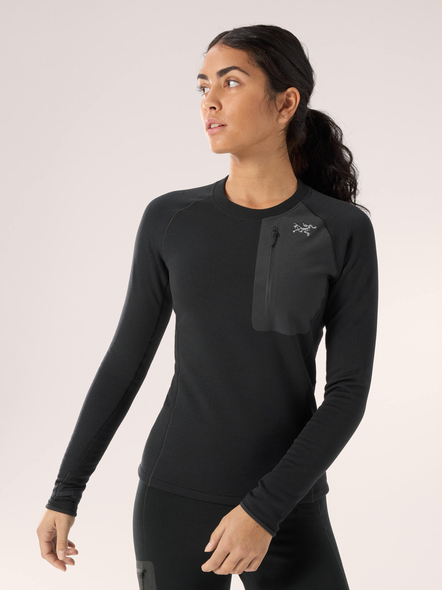 Kyanite Baselayer Crew Neck Women's Black Hover